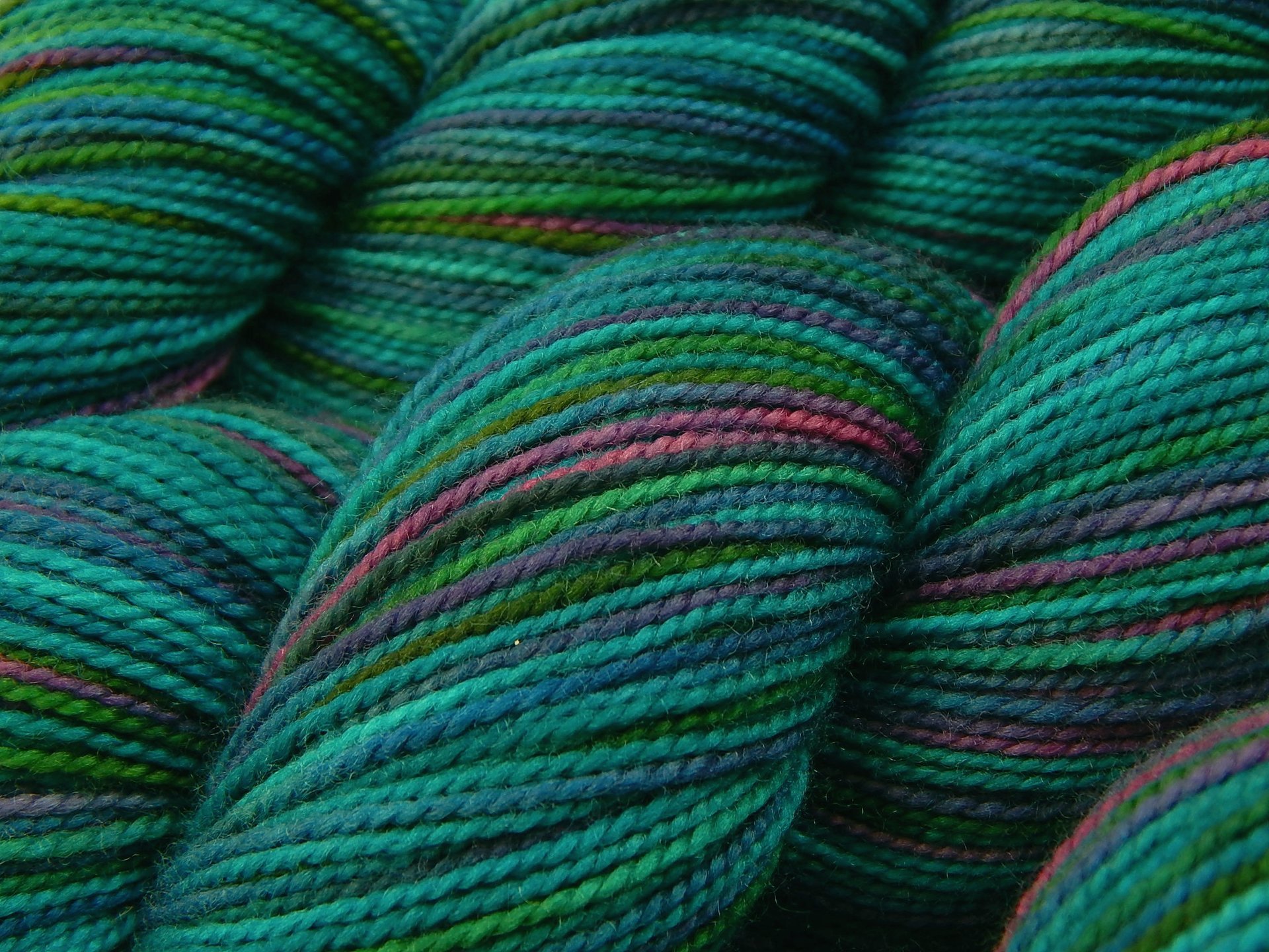 Hand Dyed Yarn, Sock Fingering Weight Superwash 100% Merino Wool - Aegean Multi - Indie Dyed Yarn, Turquoise Blue Green Hand Dyed Sock Yarn