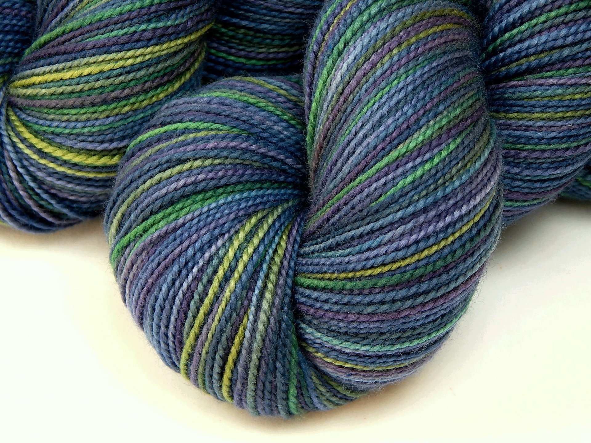 Hand Dyed Yarn, Sock Fingering Weight Superwash 100% Merino Wool - Ink Multi - Indie Dyer Knitting Yarn, Blue Green Purple Handdyed Yarn