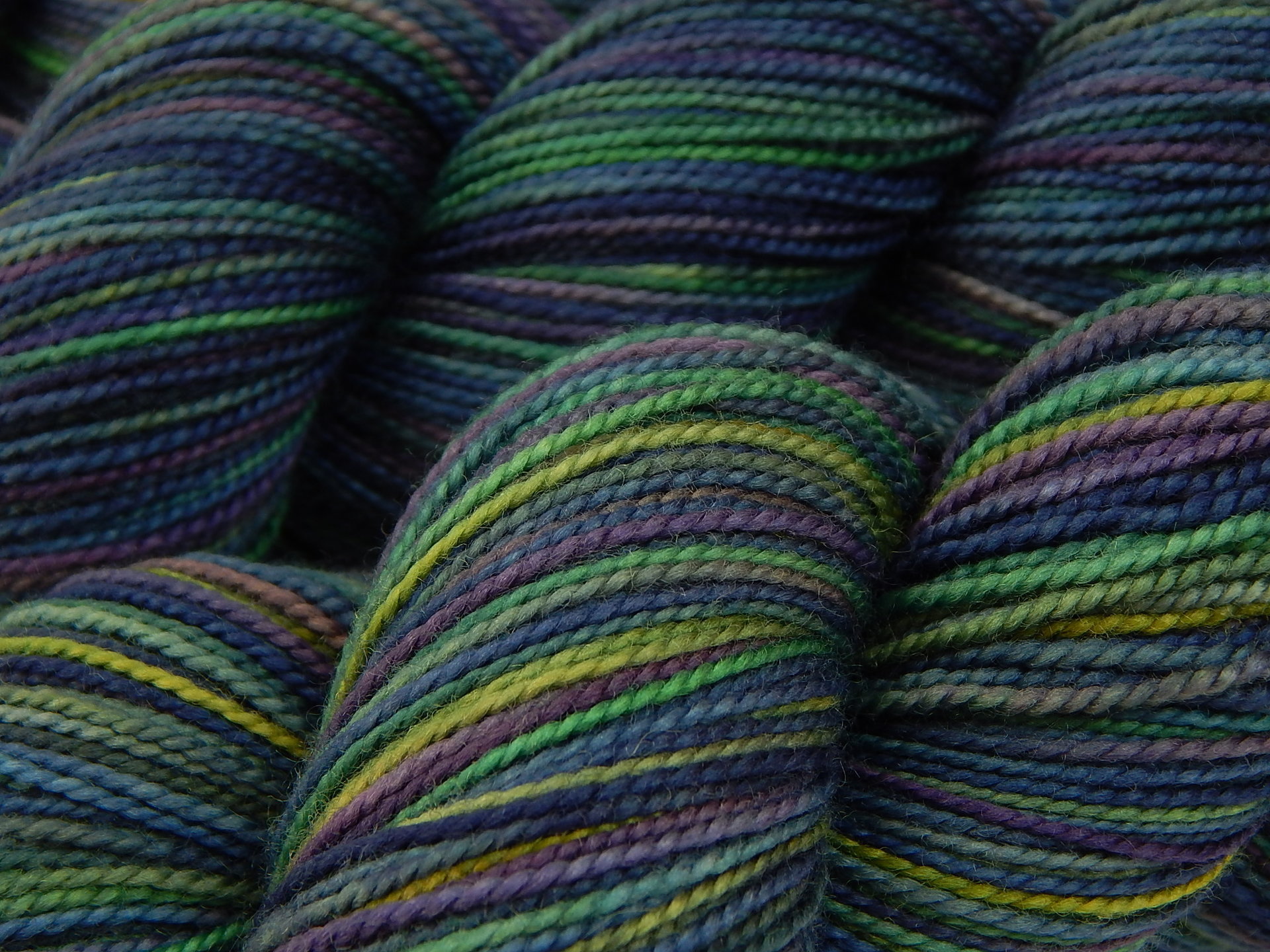 Hand Dyed Yarn, Sock Fingering Weight Superwash 100% Merino Wool - Ink Multi - Indie Dyer Knitting Yarn, Blue Green Purple Handdyed Yarn