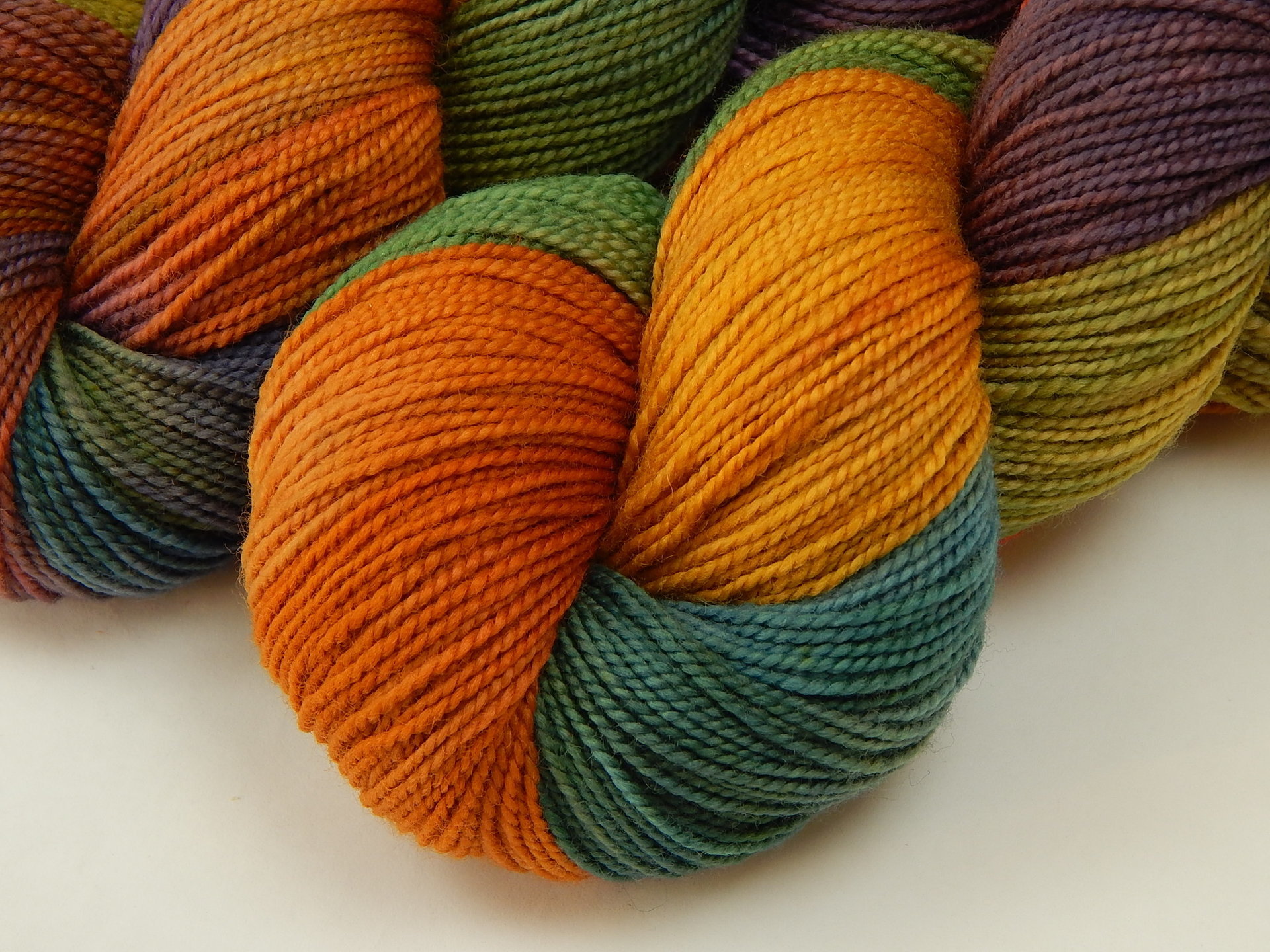 Hand Dyed Yarn, Sock Fingering Weight Superwash Merino Wool - Potluck Rainbow - Deep Rich Multicolor Knitting Yarn, Indie Dyer Sock Yarn