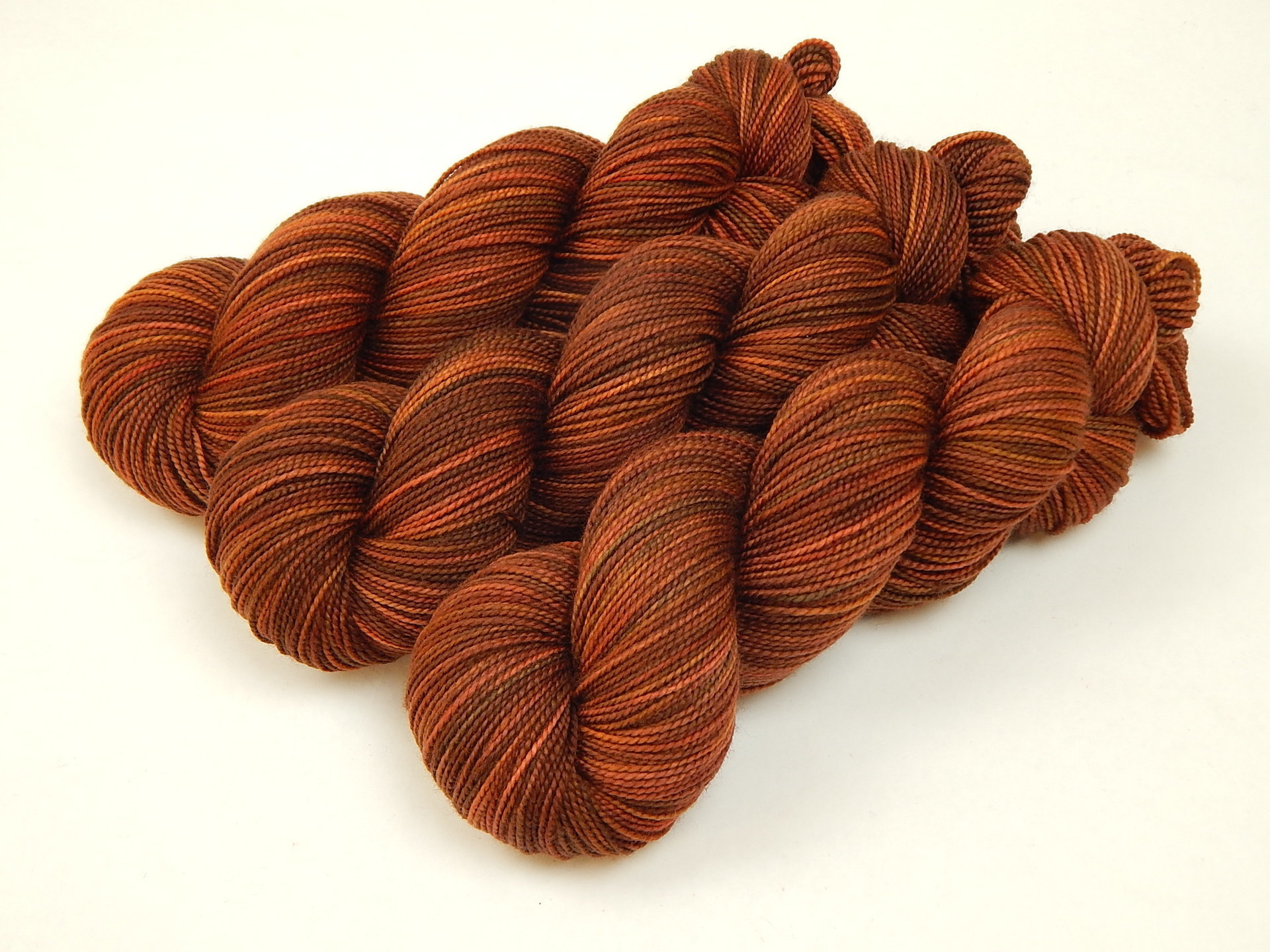Hand Dyed Yarn, Sock Weight Superwash Merino Wool - Spice - Fingering Yarn in Autumn Colors, Rust Orange Fall Sock Yarn, Indie Knitting Yarn