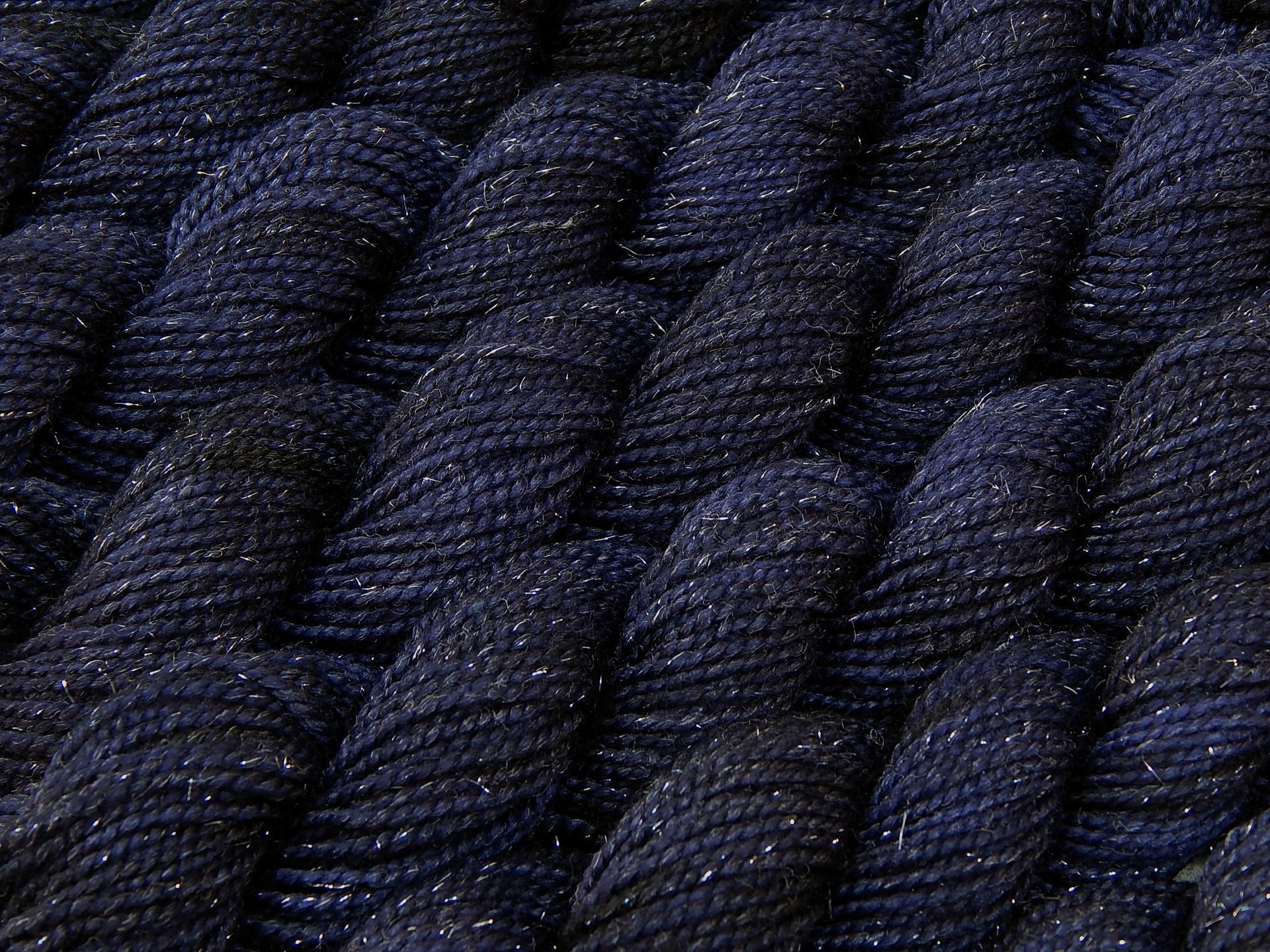 Limited Edition! Sock Yarn Mini Skeins, Fingering Weight Superwash Merino Wool & Nylon - STRATOS SPARKLE - Dark Navy Blue Knitting Yarn with Silver Sparkles