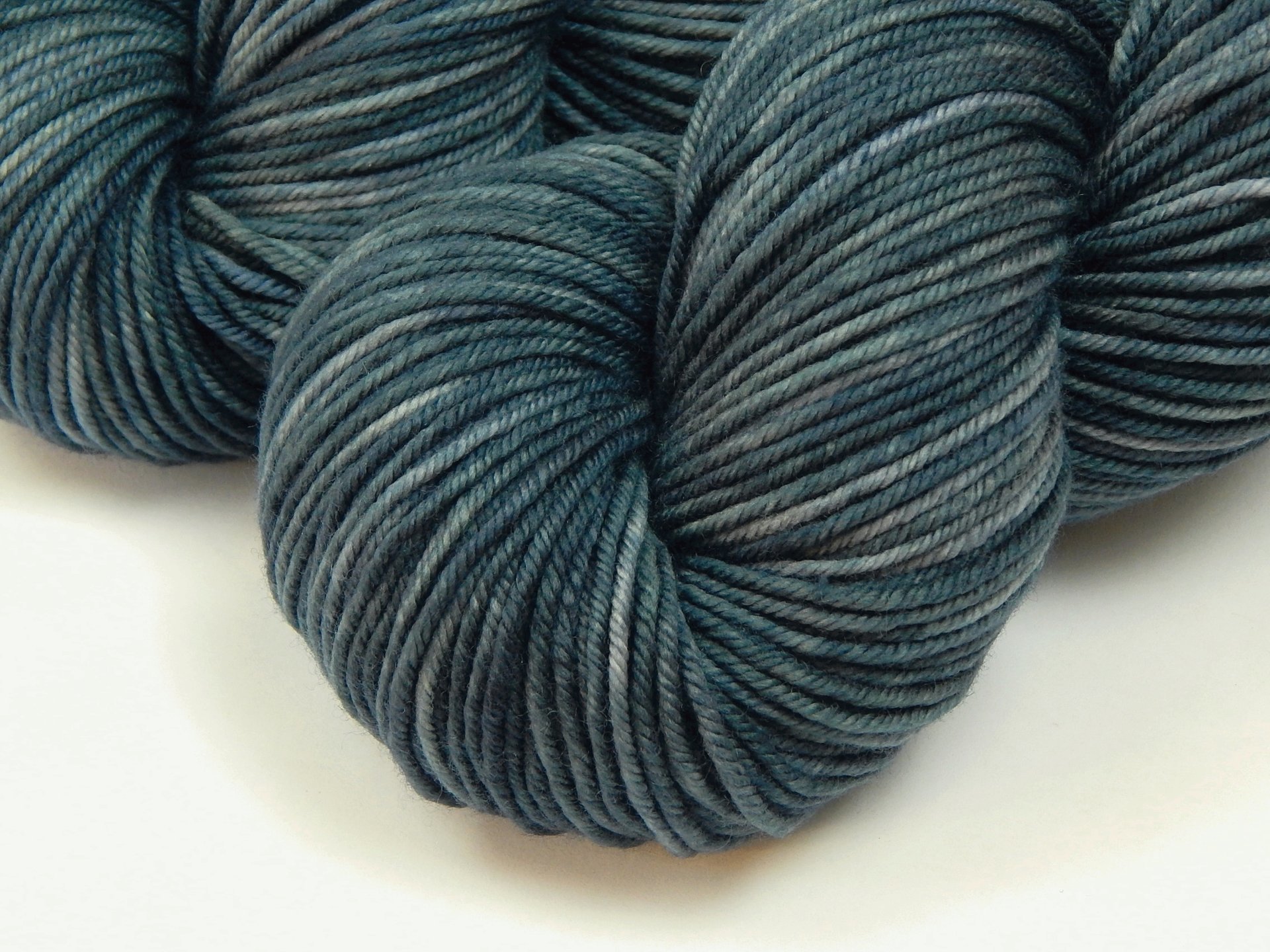 Hand Dyed Yarn, DK Weight Superwash Merino Wool - Denim - Indie Dyer Slate Blue Knitting Yarn, Tonal Handdyed DK Yarn