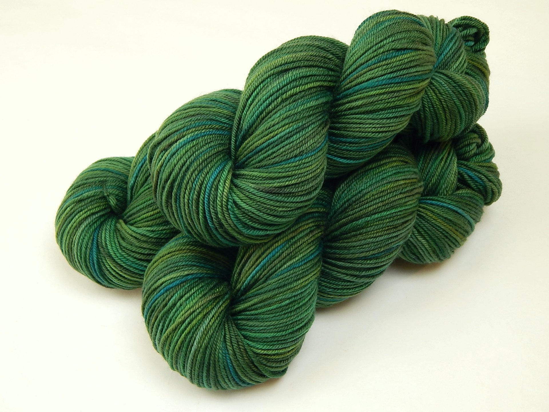 Hand Dyed Yarn, DK Weight Superwash Merino Wool - Forest Multi - Indie Dyed Yarn, Dark Green Olive Moss Wool Yarn, Variegated Knitting Yarn