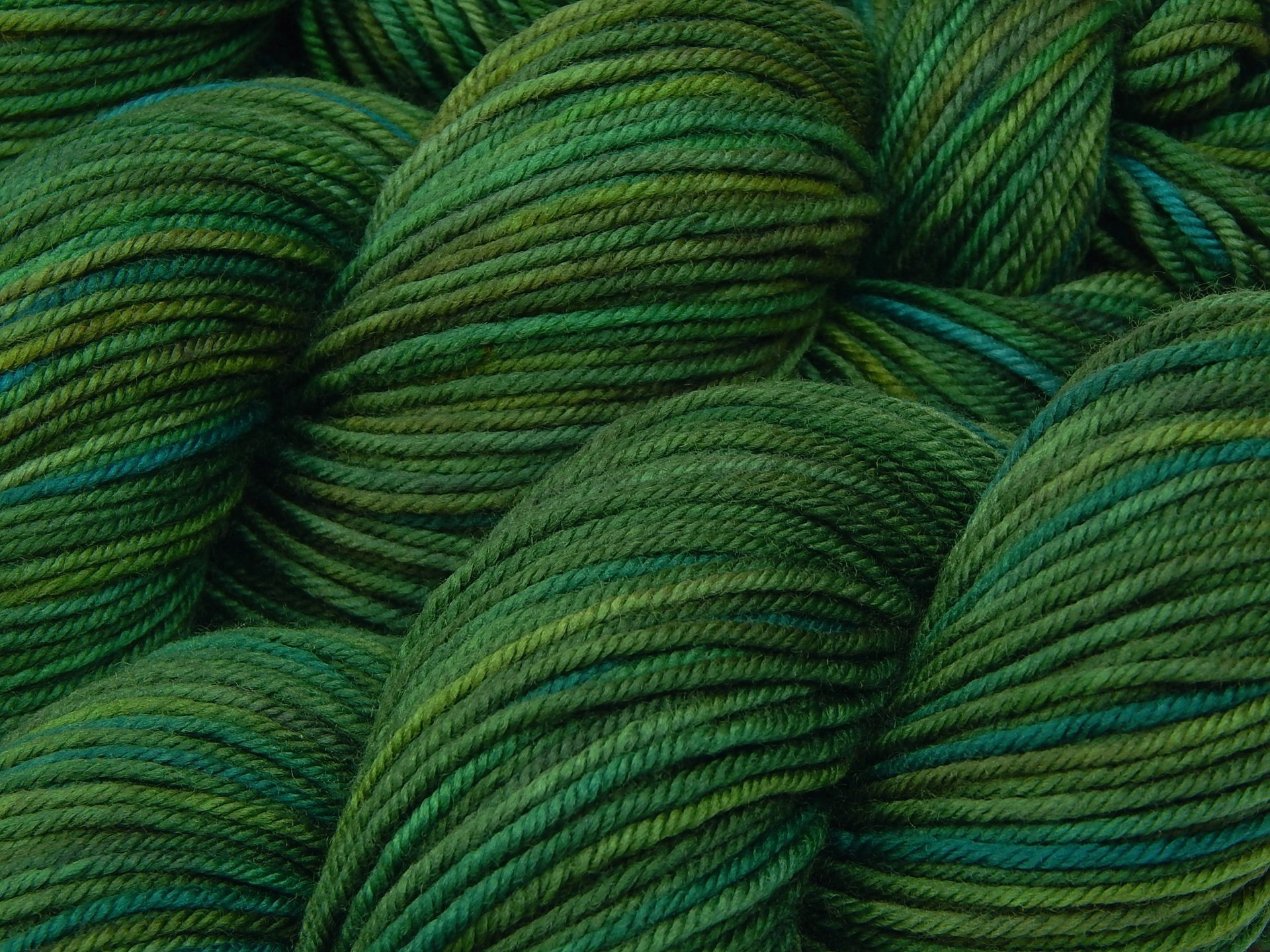 Hand Dyed Yarn, DK Weight Superwash Merino Wool - Forest Multi - Indie Dyed Yarn, Dark Green Olive Moss Wool Yarn, Variegated Knitting Yarn