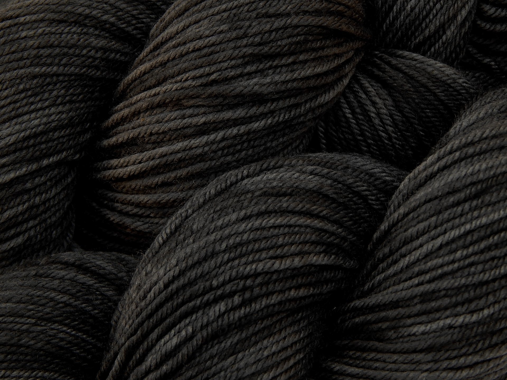 Hand Dyed Yarn, DK Weight Superwash Merino Wool - Near Black - Dark Tonal Black & Charcoal Indie Dyer Yarn, Ready to Ship Knitting Yarn