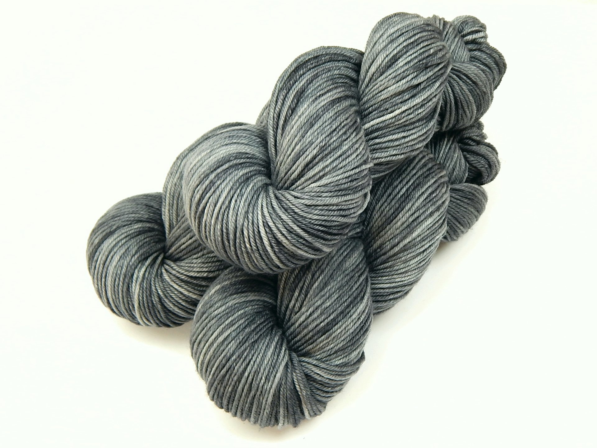 Hand Dyed Yarn, DK Weight Superwash Merino Wool - Pewter - Soft Washable Tonal Grey Indie Dyed Yarn, Gray Wool Yarn for Knitting Crochet