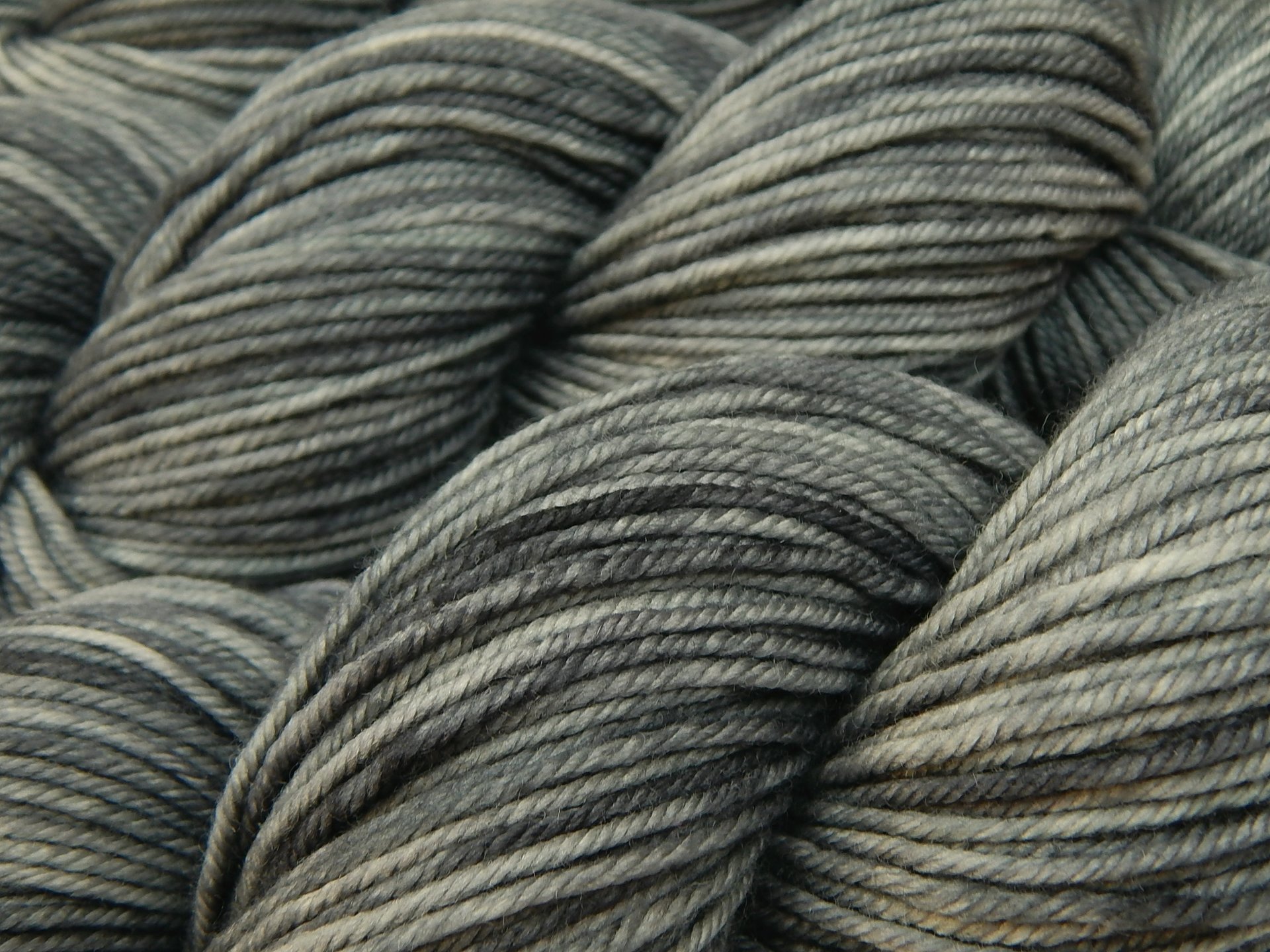 Hand Dyed Yarn, DK Weight Superwash Merino Wool - Pewter - Soft Washable Tonal Grey Indie Dyed Yarn, Gray Wool Yarn for Knitting Crochet