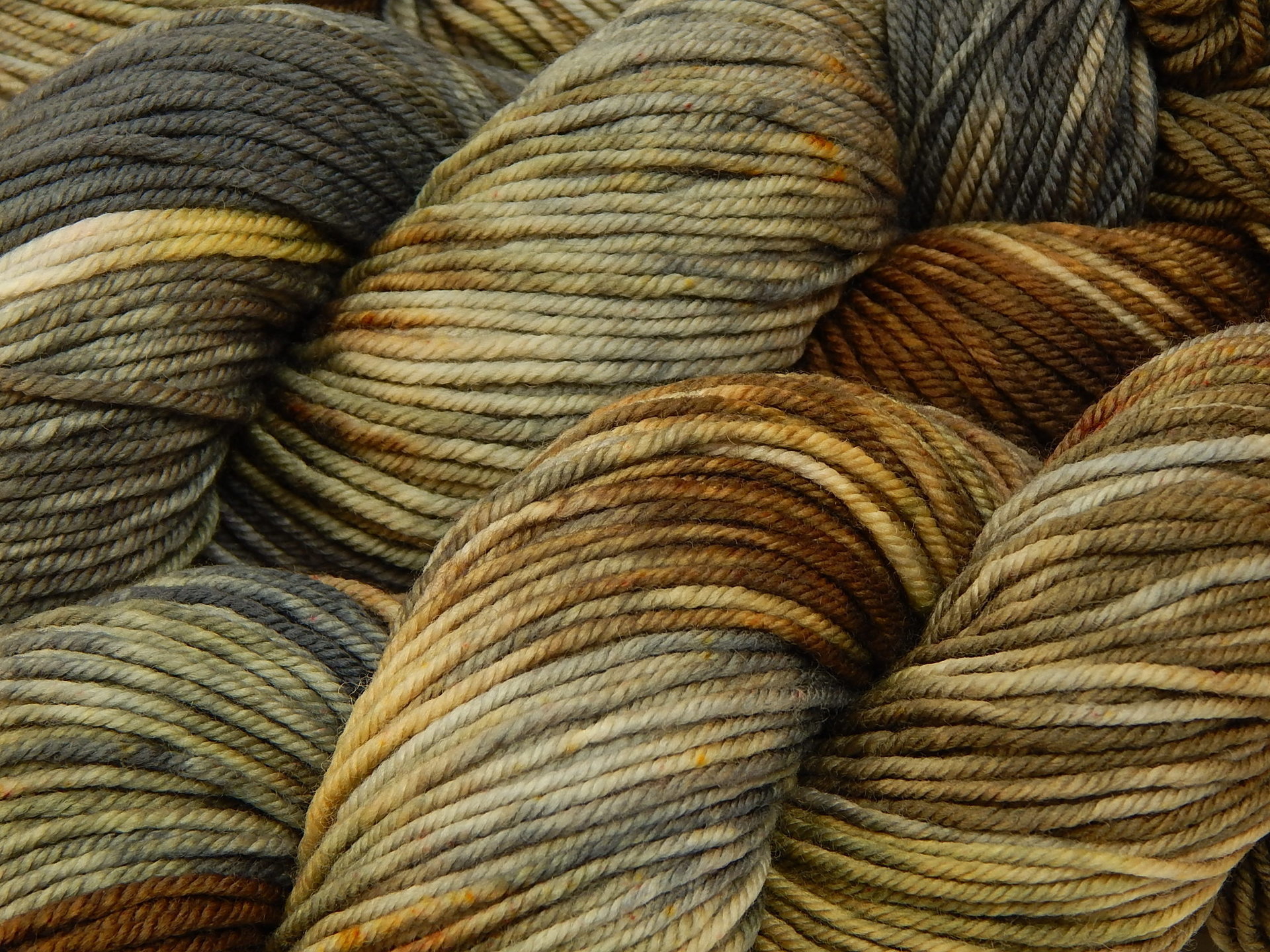 Hand Dyed Yarn, DK Weight Superwash Merino Wool - Potluck Greys & Browns - Soft Washable Indie Dyer Yarn, Earthy Colors Wool Yarn for Knitting Crochet
