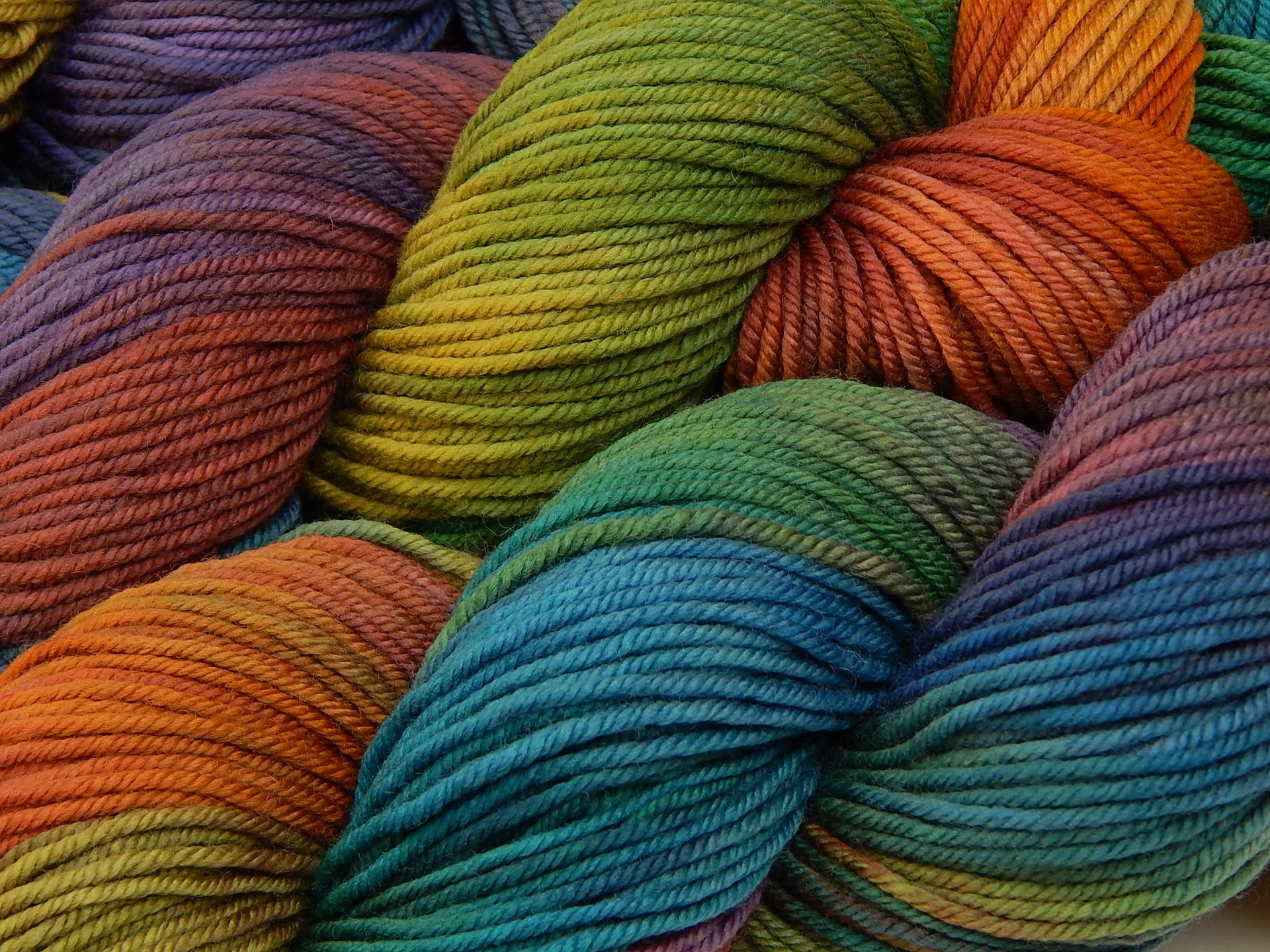 Hand Dyed Yarn, DK Weight Superwash Merino Wool - Potluck Rainbow - Soft Washable Multicolor Indie Dyer Yarn, Vibrant Colors Wool Yarn for Knitting Crochet