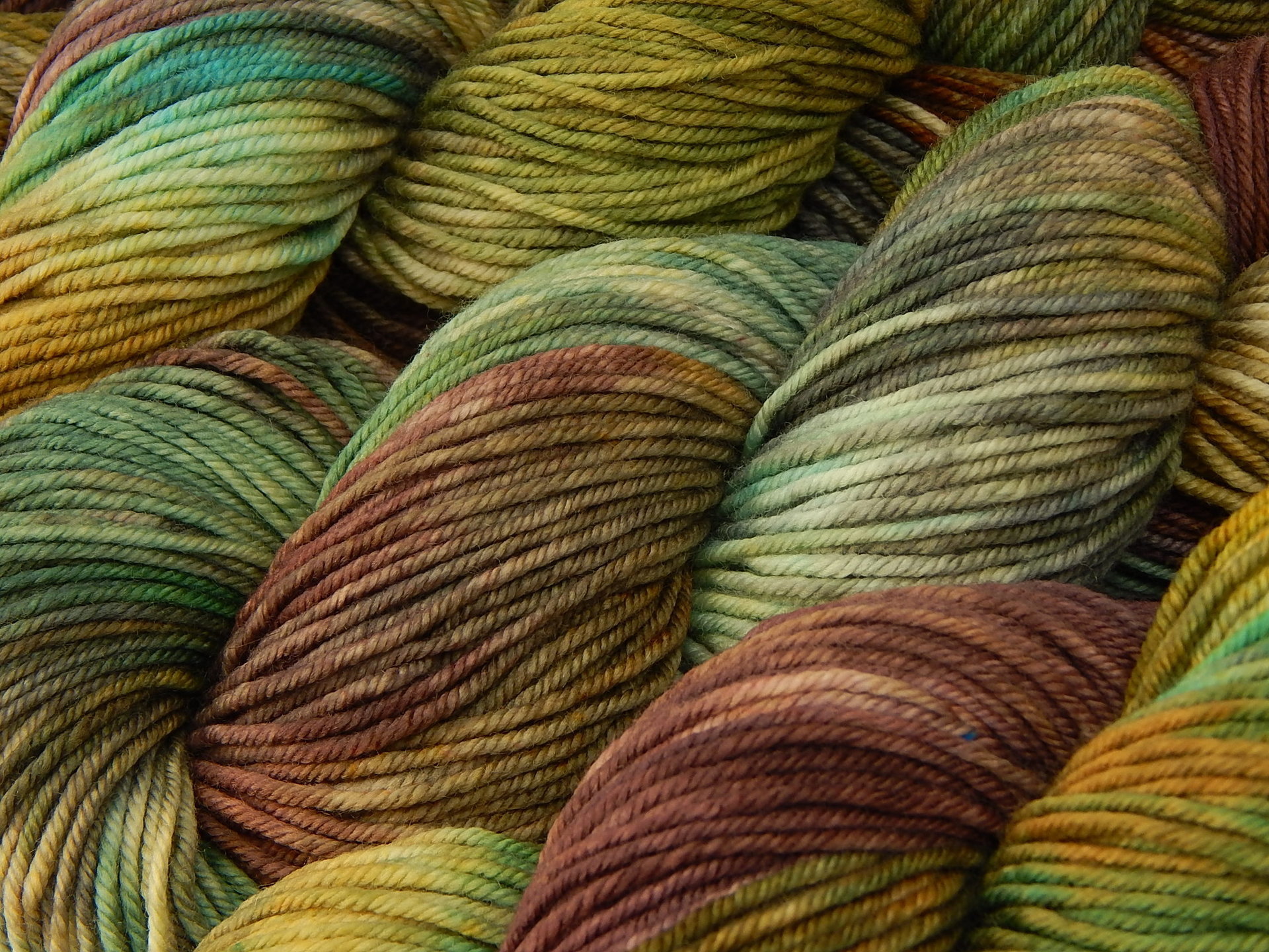 Hand Dyed Yarn, DK Weight Superwash Merino Wool - Potluck Rustic Shades - Soft Washable Earthy Colors, Wool Yarn for Knitting Crochet