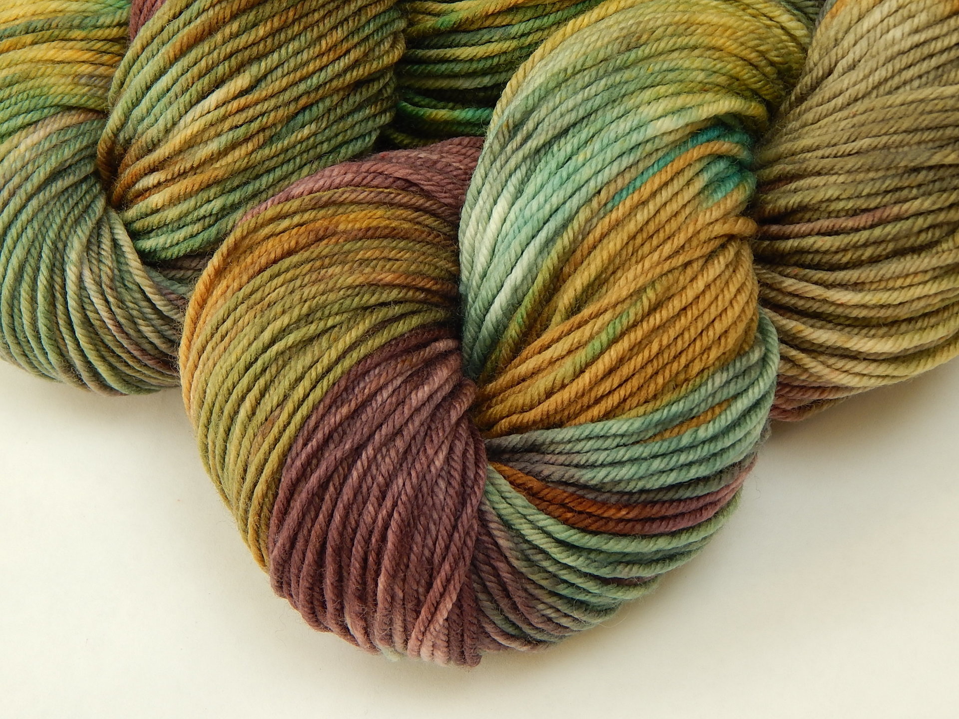 Hand Dyed Yarn, DK Weight Superwash Merino Wool - Potluck Rustic Shades - Soft Washable Earthy Colors, Wool Yarn for Knitting Crochet
