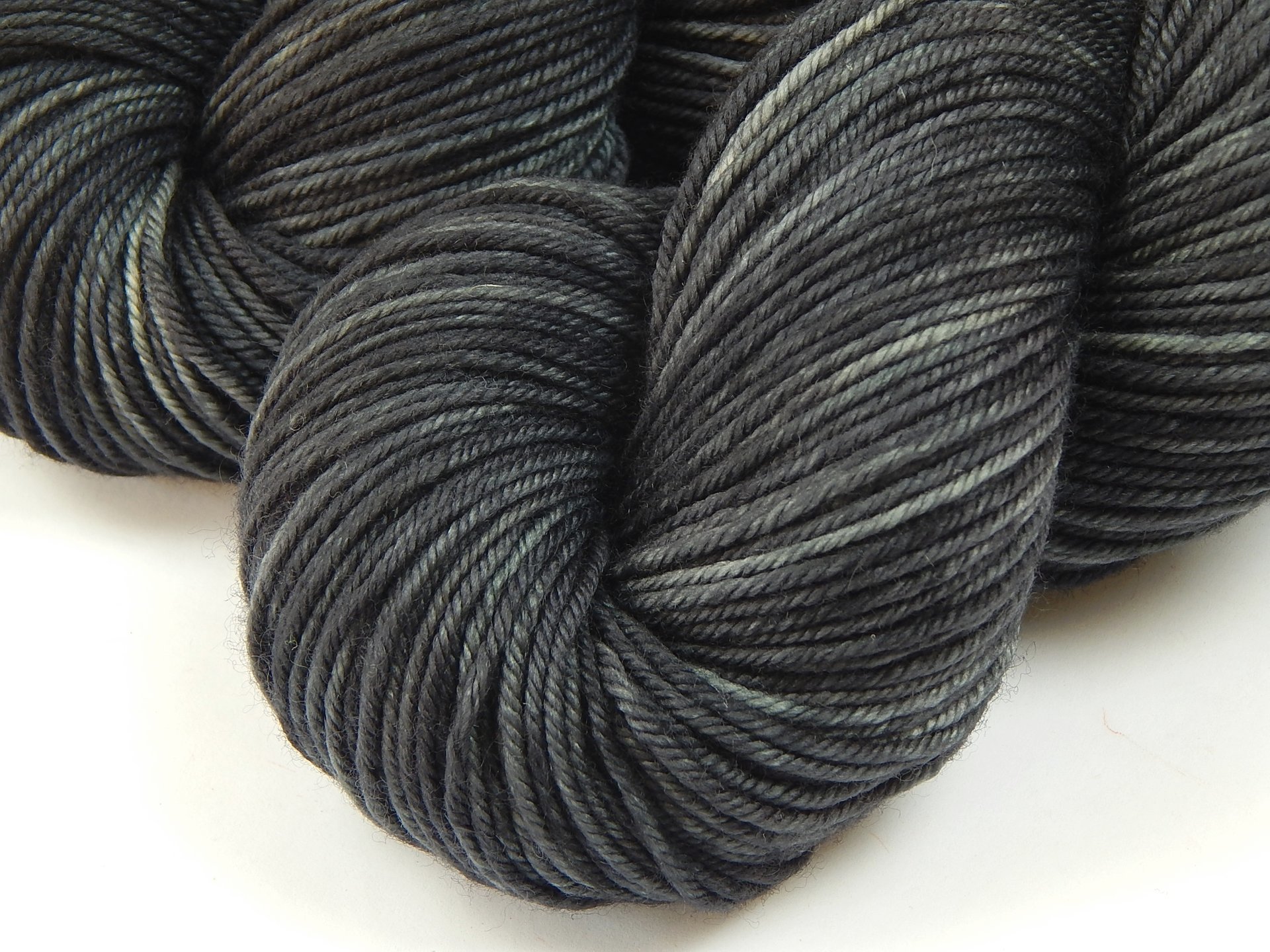 Hand Dyed Yarn, DK Weight Superwash Merino Wool - Slate Grey Tonal - Charcoal Gray Indie Dyer Yarn, Dark Grey Variegated Knitting Yarn, Ready to Ship