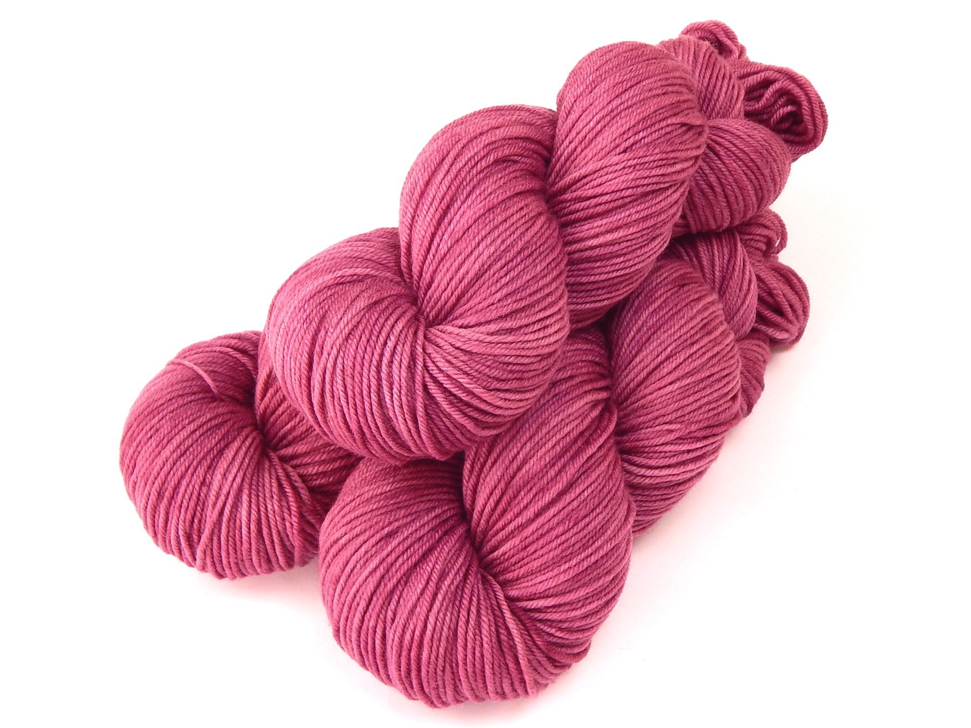 Hand Dyed Yarn, DK Weight Superwash Merino Wool - Sorbet - Indie Dyed Yarn, Tonal Mauve Pink, Crochet Knitting Supply