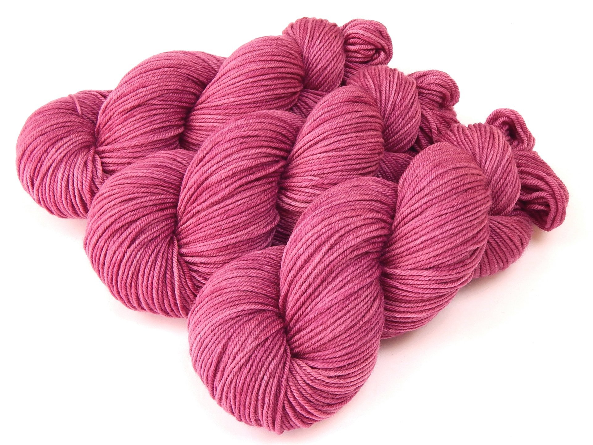 Hand Dyed Yarn, DK Weight Superwash Merino Wool - Sorbet - Indie Dyed Yarn, Tonal Mauve Pink, Crochet Knitting Supply