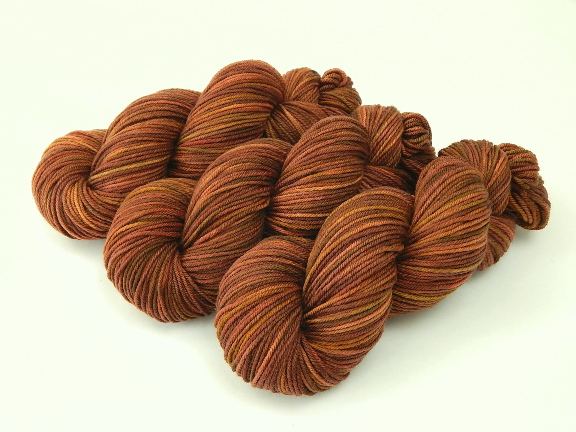 Hand Dyed Yarn, DK Weight Superwash Merino Wool - Spice - Indie Dyed Yarn, Soft Burnt Orange Wool Yarn, Rust Knitting Yarn, Autumn Colors