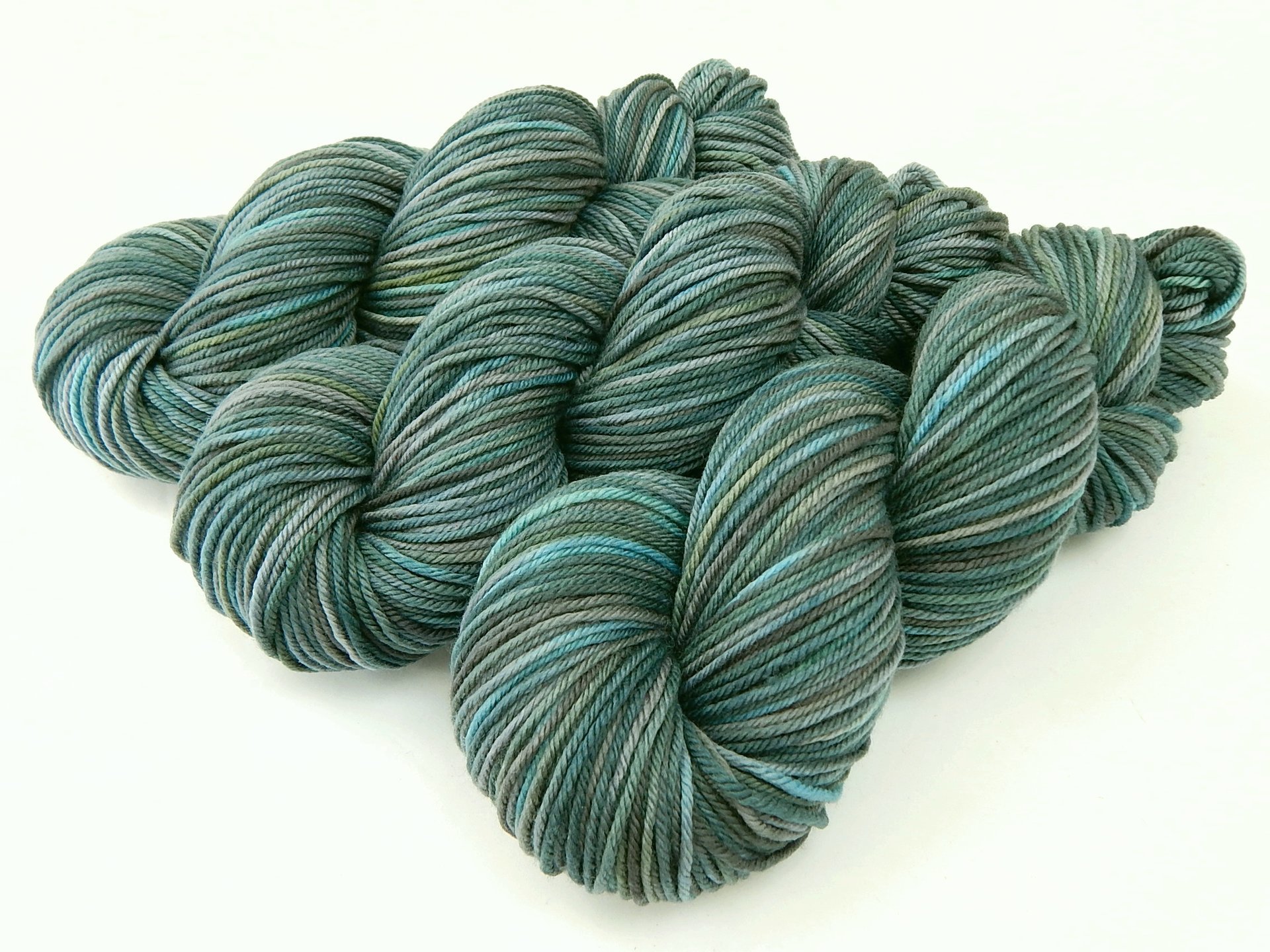 Hand Dyed Yarn, DK Weight Superwash Merino Wool - Storm Clouds - Indie Dyer Knitting Yarn, Slate Blue Grey Gray Wool Yarn