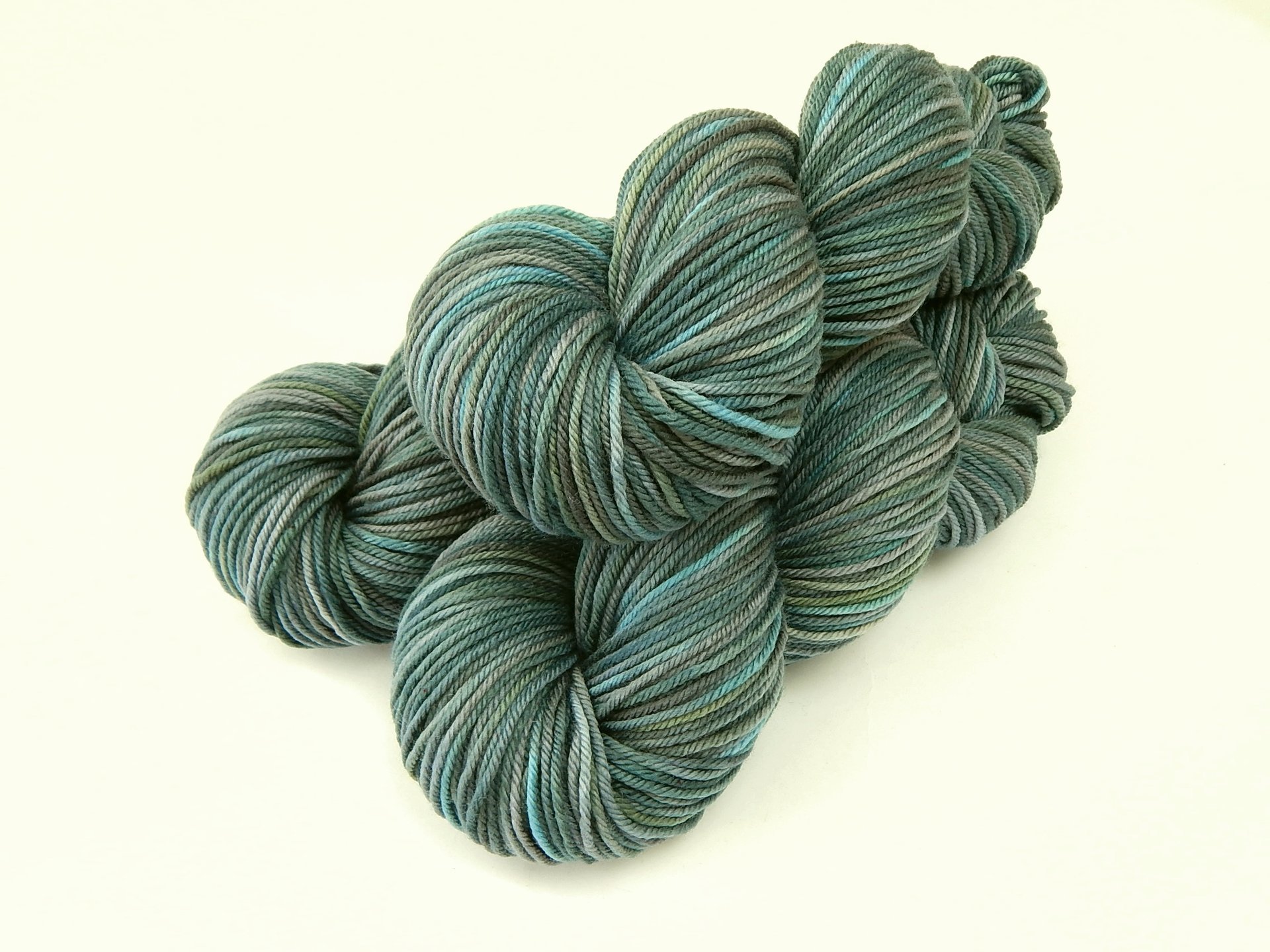 Hand Dyed Yarn, DK Weight Superwash Merino Wool - Storm Clouds - Indie Dyer Knitting Yarn, Slate Blue Grey Gray Wool Yarn