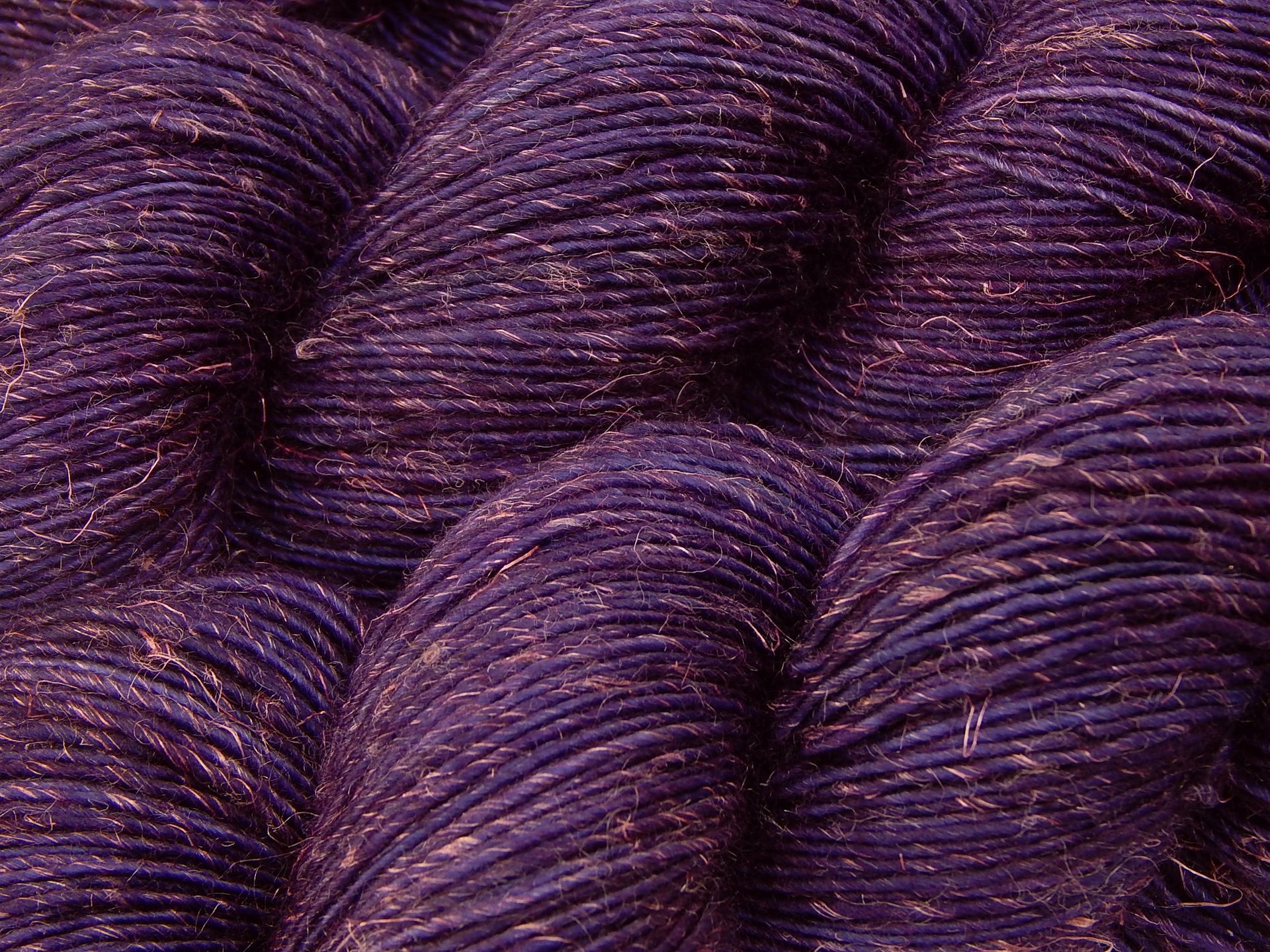 Limited Edition! Hand Dyed Yarn, Sock Fingering Weight Superwash Merino Wool & Linen Blend - Blackberry Tonal - Deep Purple Indie Dyer Knitting Yarn