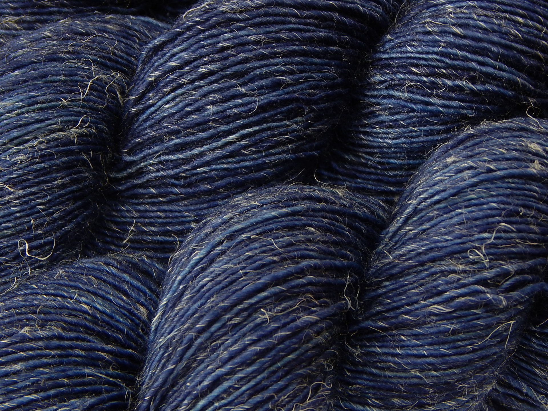 Limited Edition! Hand Dyed Yarn, Sock Fingering Weight Superwash Merino Wool & Linen Blend - Ink Tonal - Navy Blue Indie Dyer Knitting Yarn
