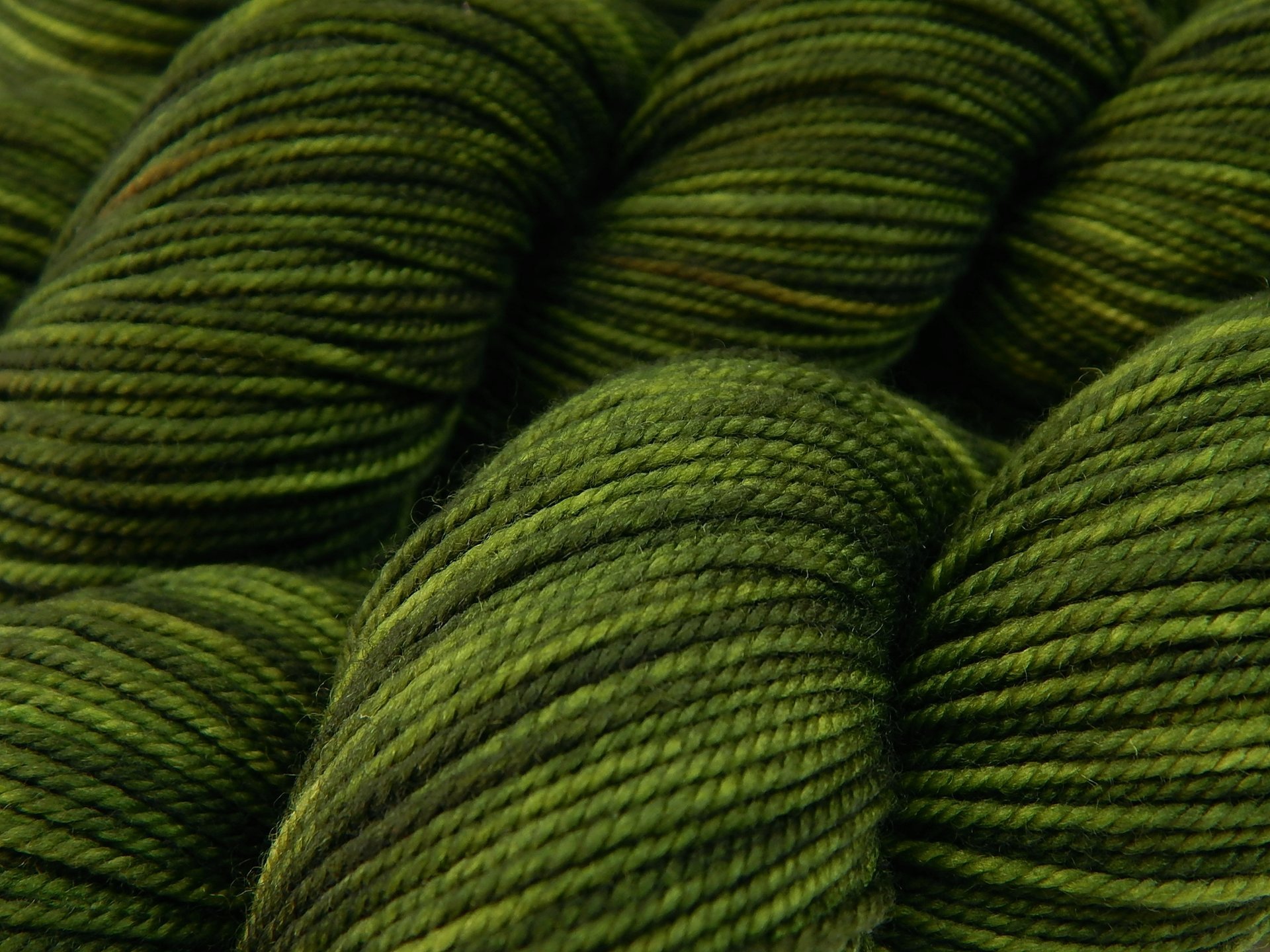 Hand Dyed Yarn, Sport Weight Superwash Merino Wool - Moss Tonal - Olive Green Indie Dyer Knitting Yarn, Semi Solid Kettle Dyed Sock Yarn