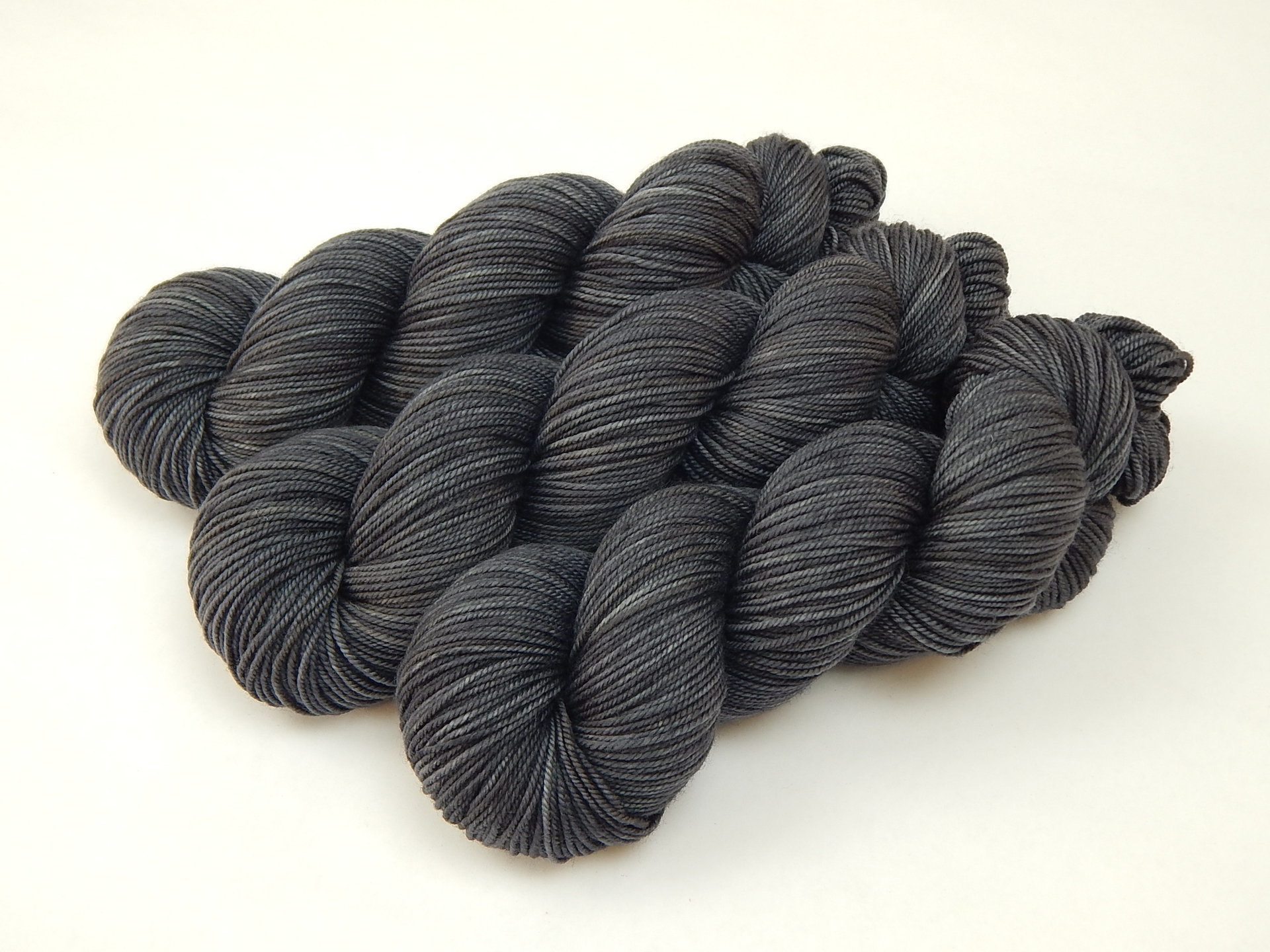Hand Dyed Yarn, Sport Weight Superwash Merino Wool - Slate Grey Tonal - Charcoal Indie Dyer Knitting Yarn, Gray Semi Solid Heavier Sock Yarn