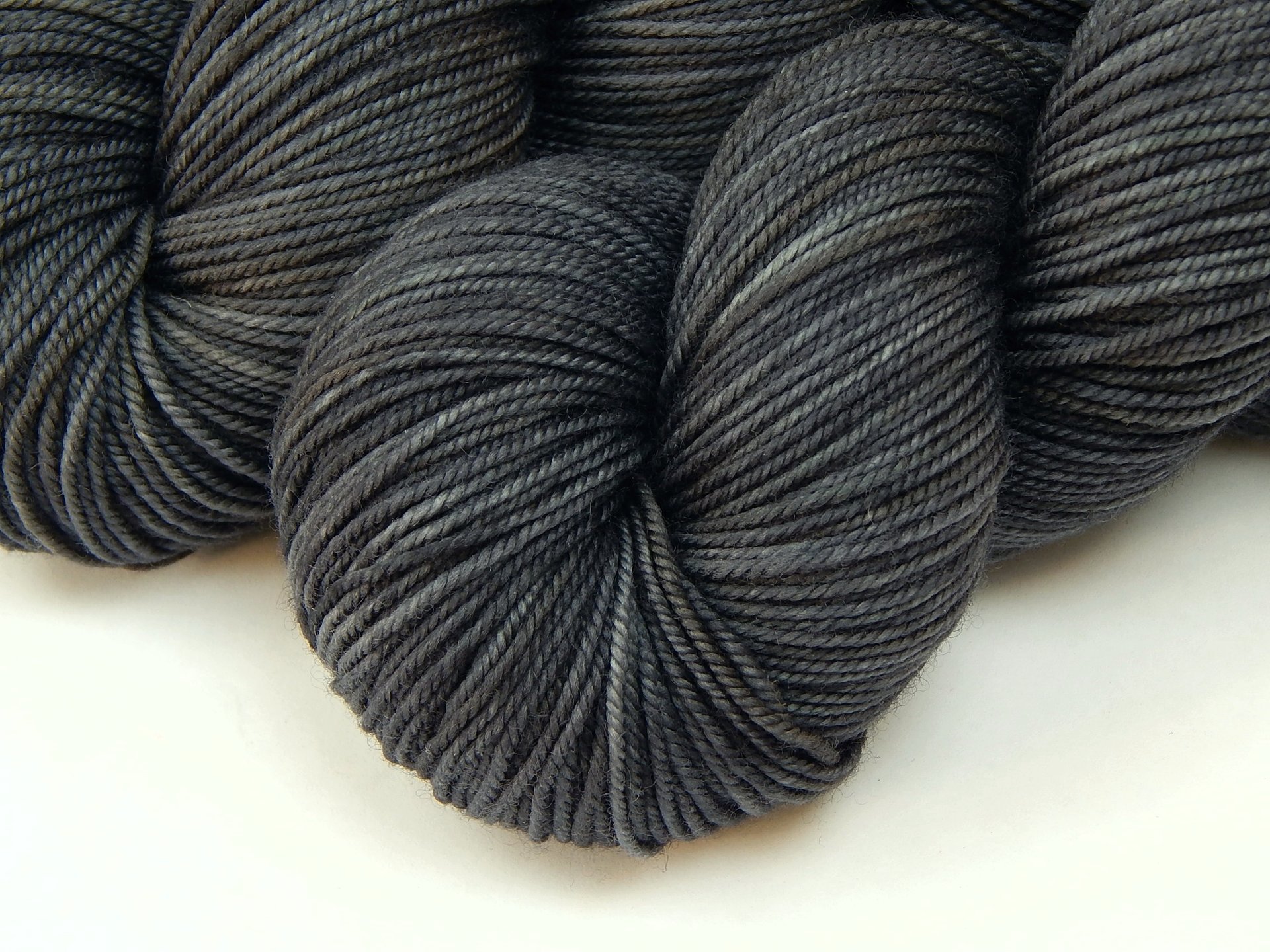 Hand Dyed Yarn, Sport Weight Superwash Merino Wool - Slate Grey Tonal - Charcoal Indie Dyer Knitting Yarn, Gray Semi Solid Heavier Sock Yarn