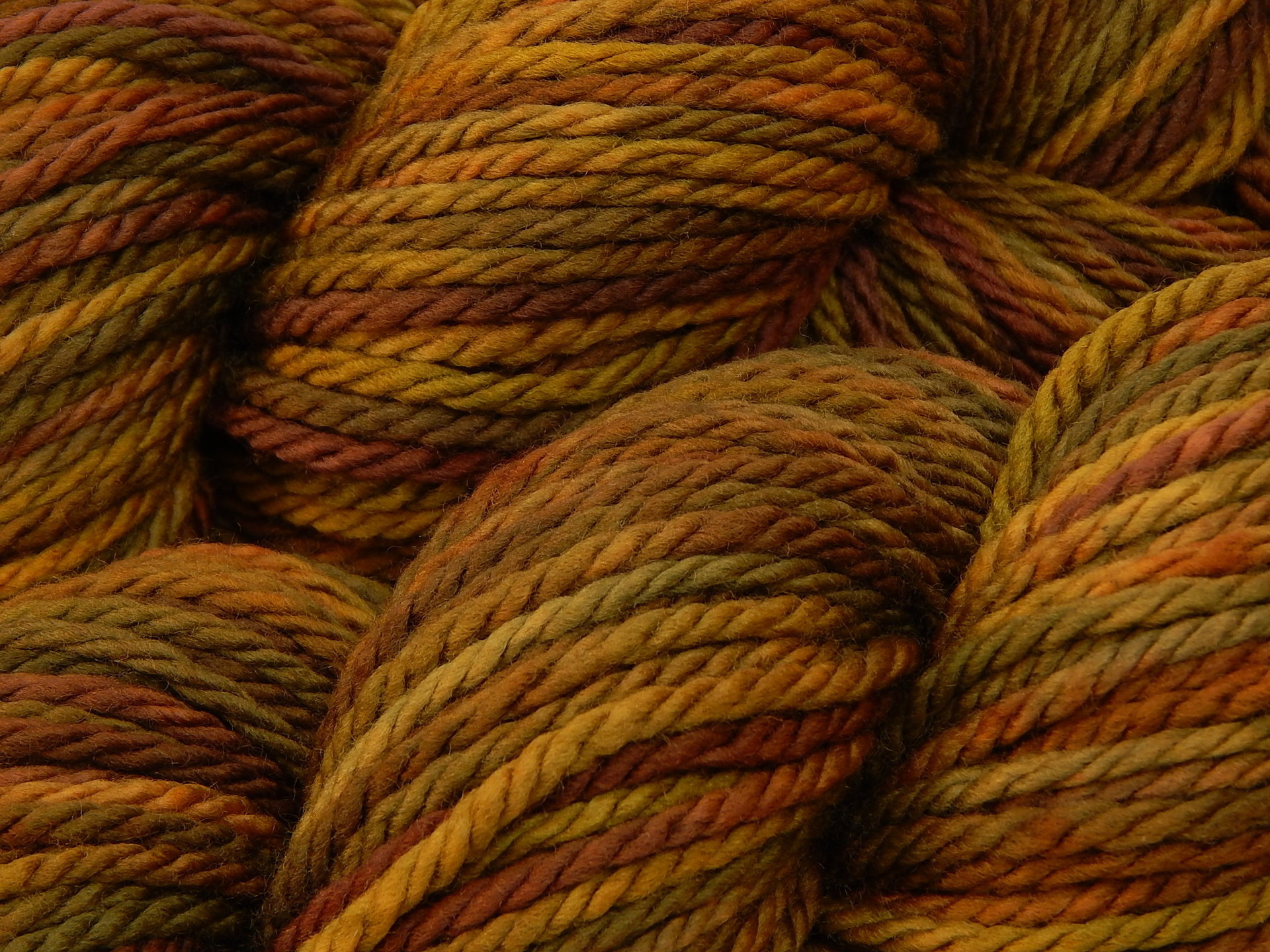 Bulky Weight Hand Dyed Yarn, 100% Superwash Merino Wool - Antique Brass - Soft Thick Knitting Yarn, Earthy Gold Olive Brown Chunky Yarn