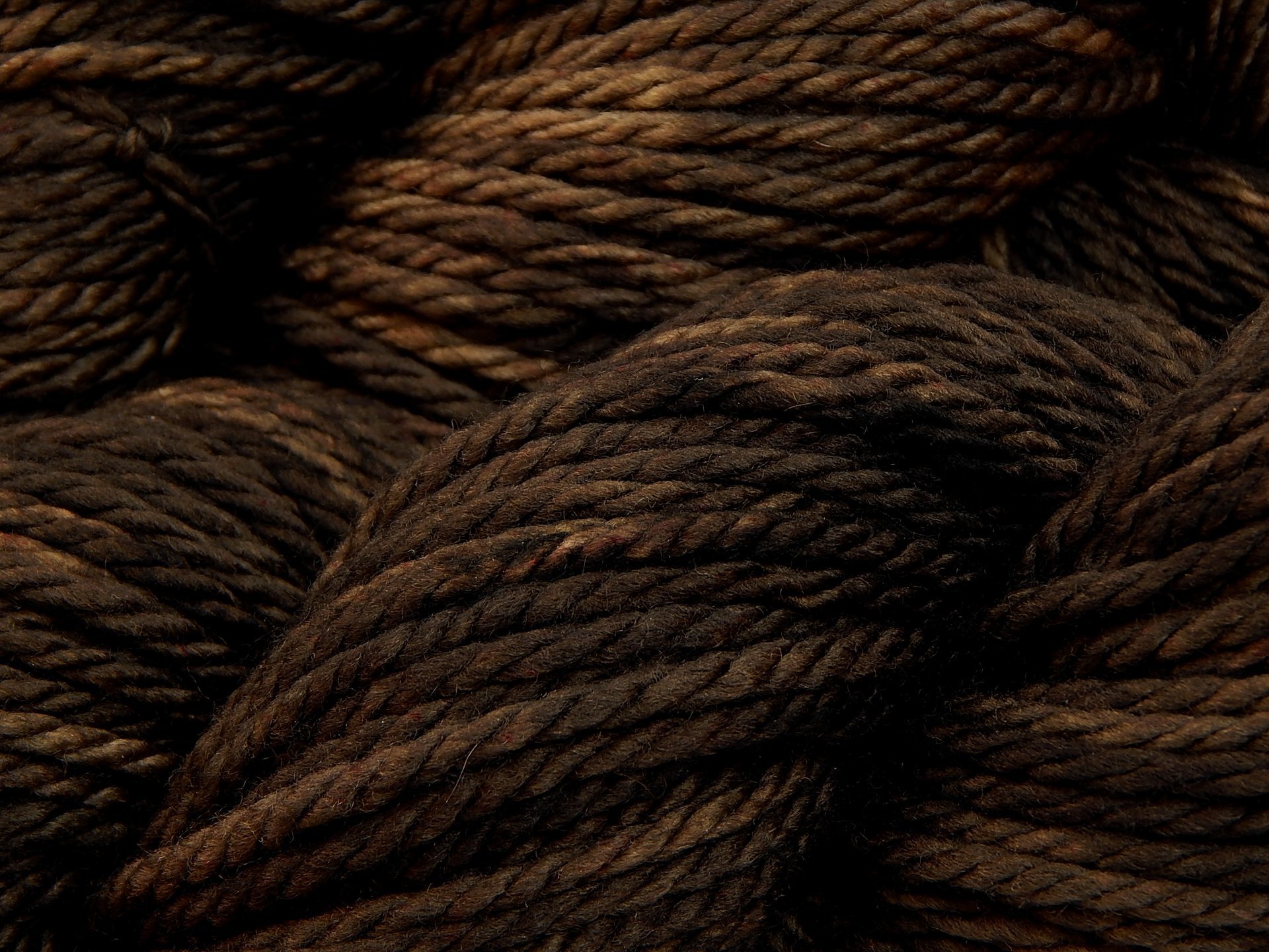 Hand Dyed Yarn, Bulky Weight 100% Superwash Merino Wool - Bark Tonal - Dark Chocolate Brown Variegated Chunky Knitting Yarn