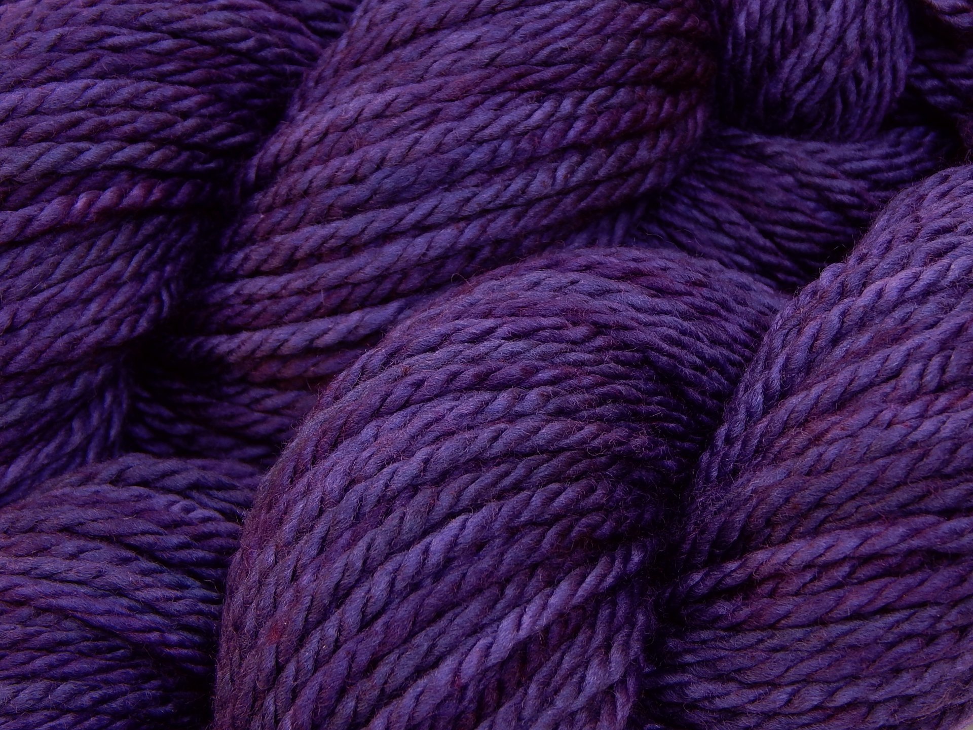Hand Dyed Yarn, Bulky Weight Superwash Merino Wool - Blackberry Tonal - Soft Thick Dark Purple Knitting Yarn, Tonal Plum Chunky Yarn