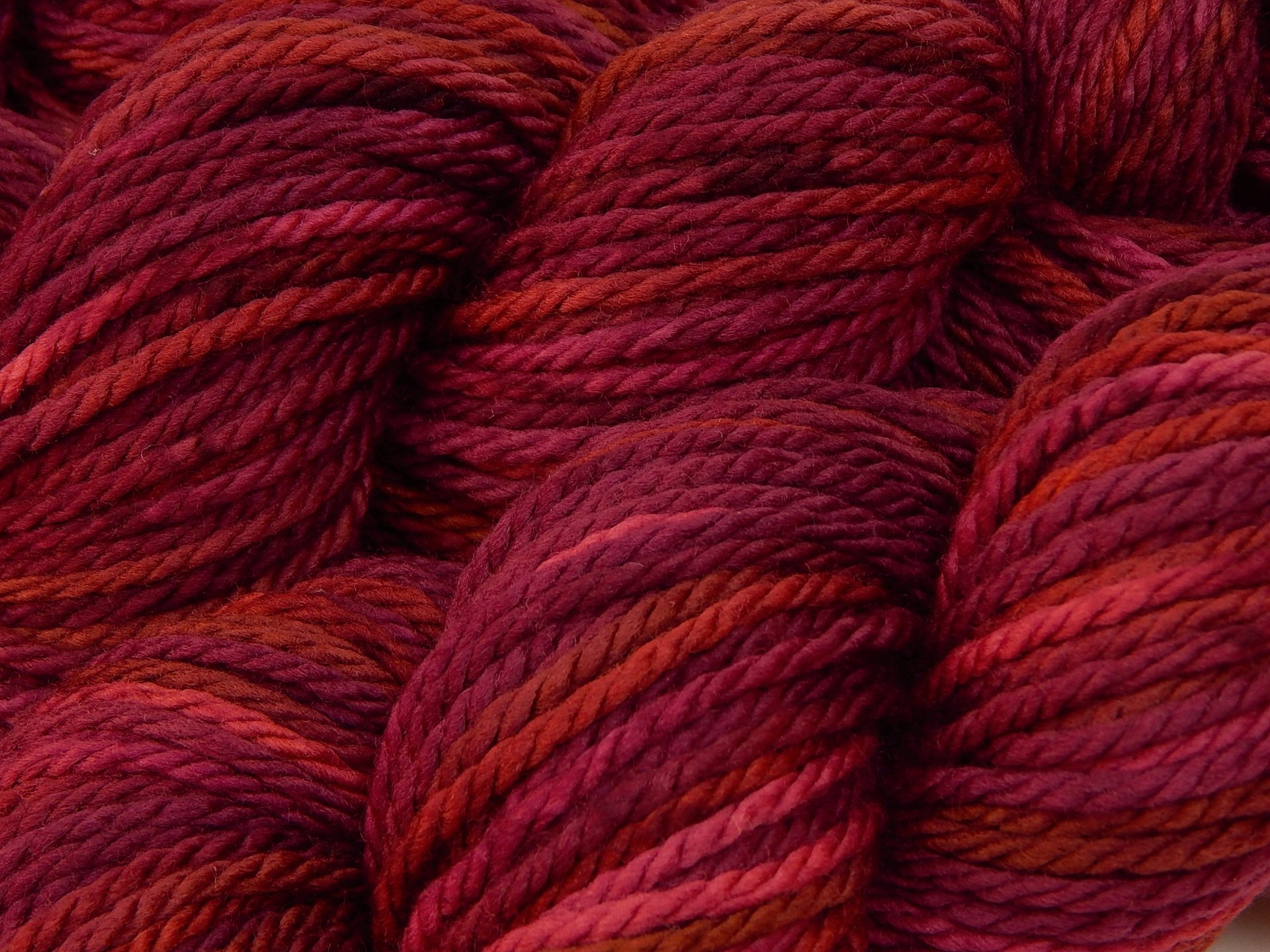 Hand Dyed Bulky Weight Superwash Merino Wool Yarn - Merlot Multi - Soft Thick Burgundy Knitting Yarn, Wine Red Variegated Chunky Yarn