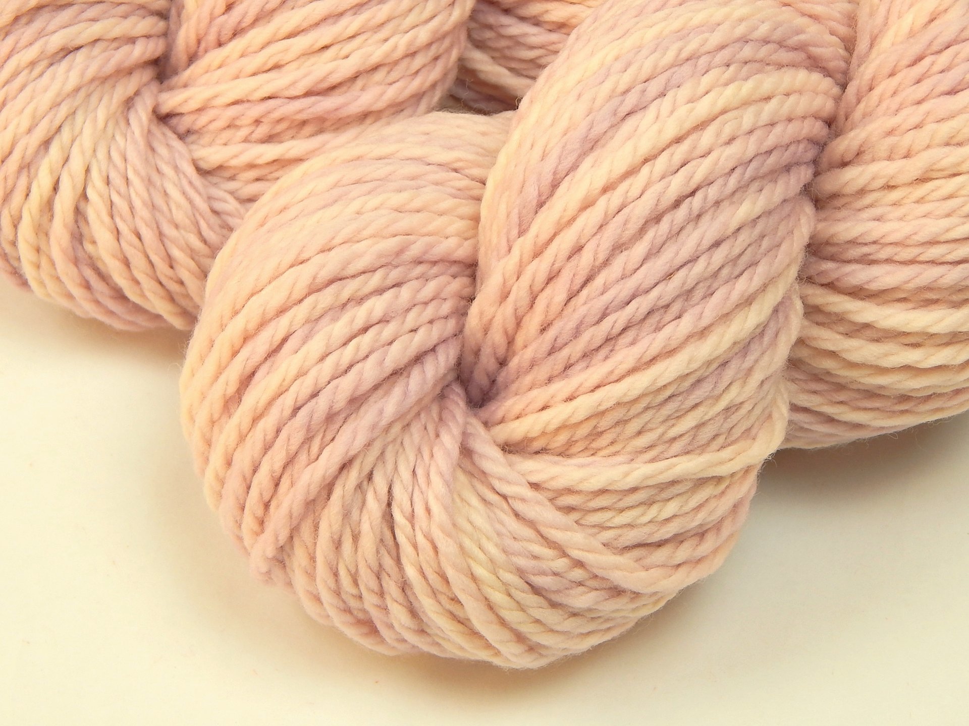 Bulky Hand Dyed Yarn, 100% Superwash Merino Wool - Petal - Semi Solid Pale Pink Chunky Knitting Yarn