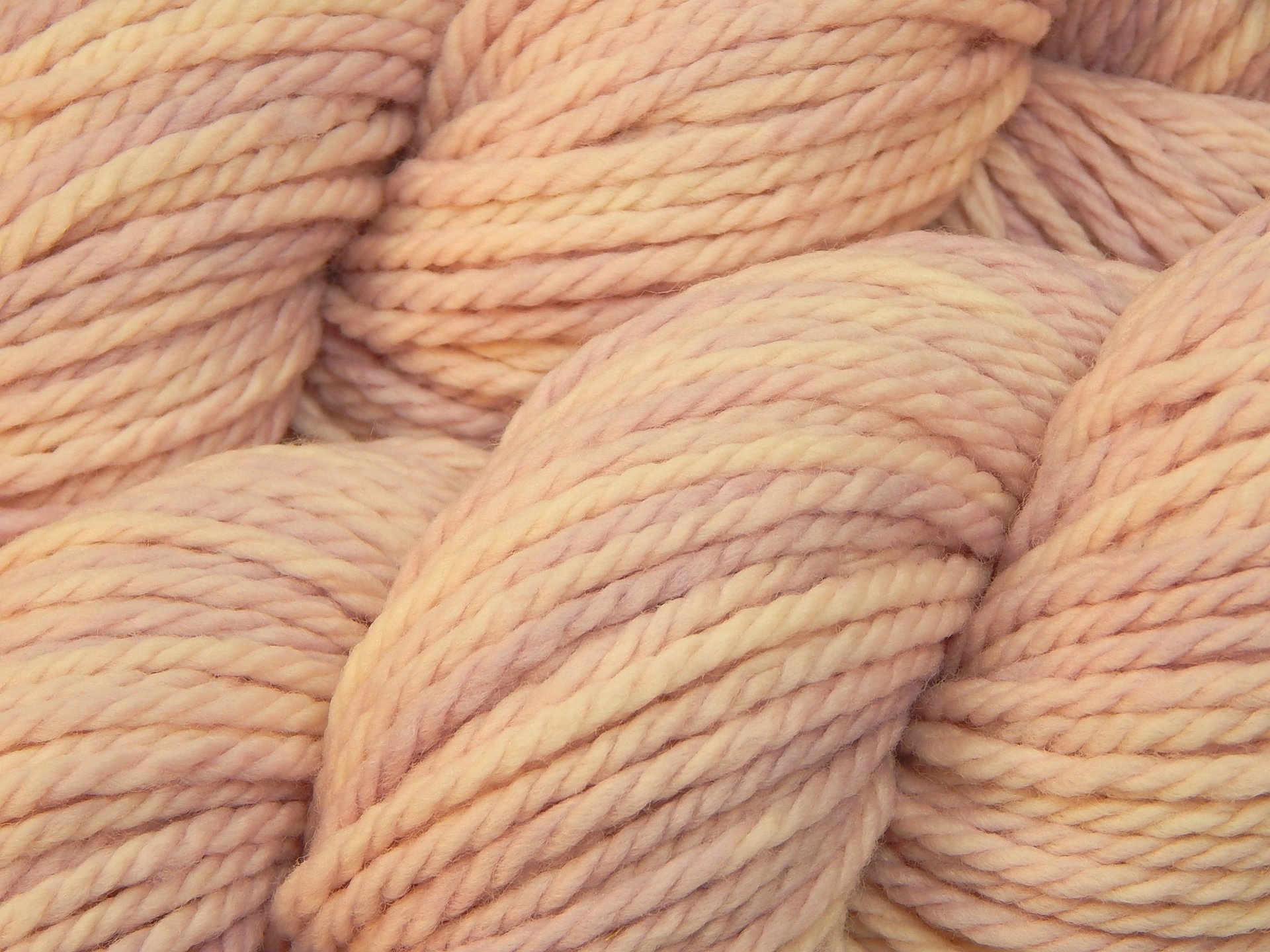 Bulky Hand Dyed Yarn, 100% Superwash Merino Wool - Petal - Semi Solid Pale Pink Chunky Knitting Yarn