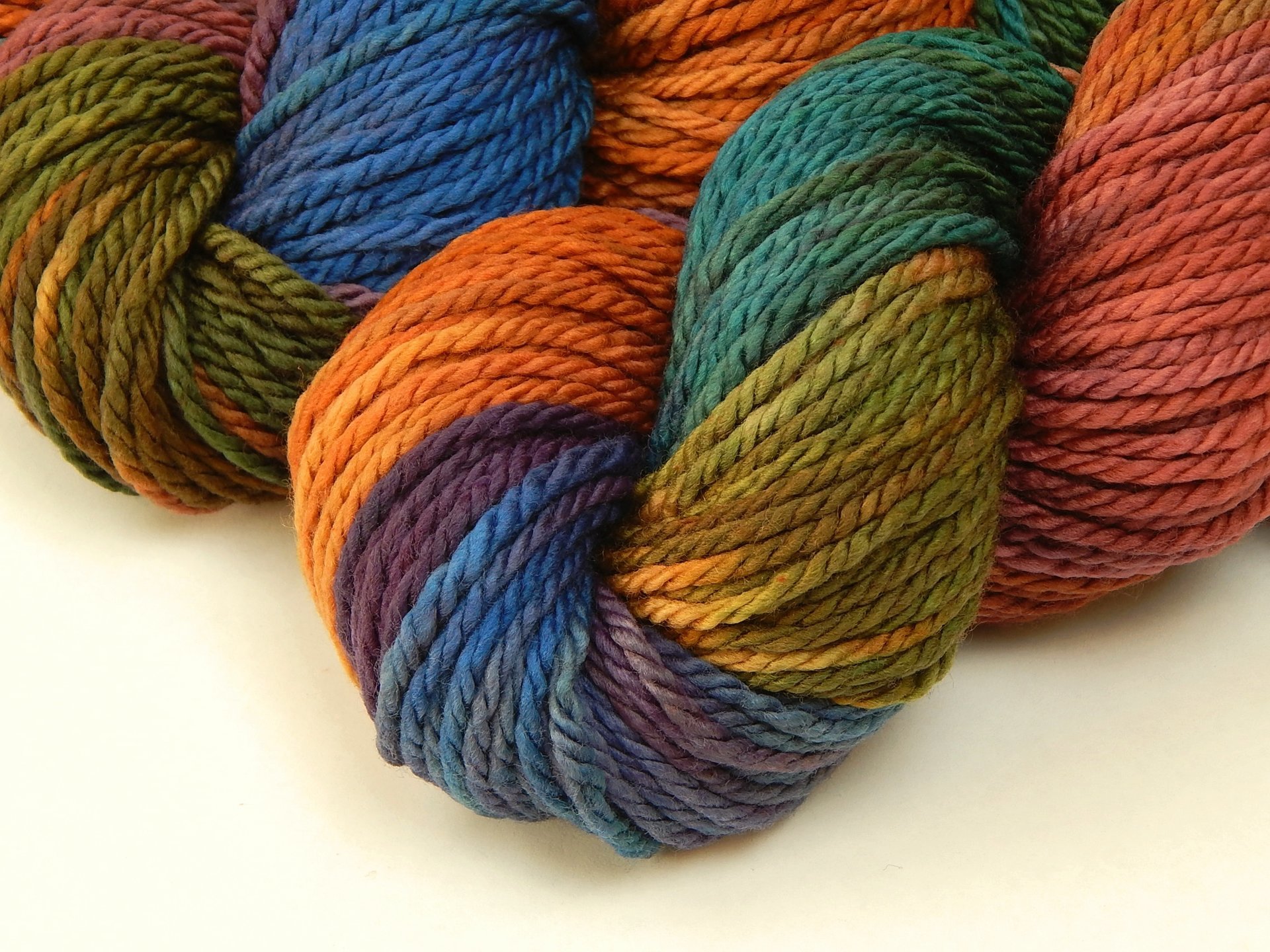 Hand Dyed Yarn, Bulky Weight Superwash Merino Wool - Potluck Rainbow - Indie Dyer Vibrant Colorful Thick Chunky Knitting Yarn, Ready to Ship