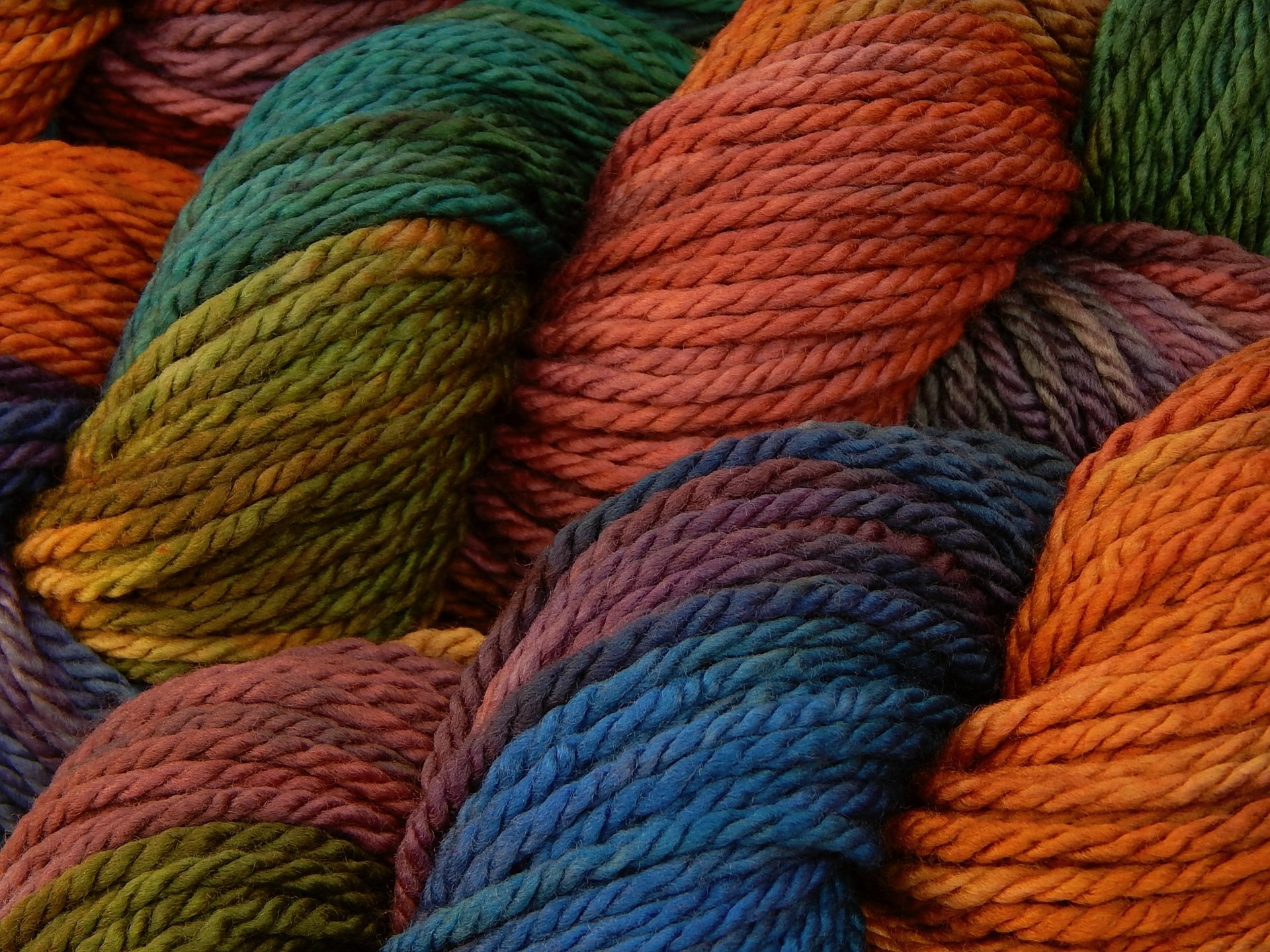 Hand Dyed Yarn, Bulky Weight Superwash Merino Wool - Potluck Rainbow - Indie Dyer Vibrant Colorful Thick Chunky Knitting Yarn, Ready to Ship