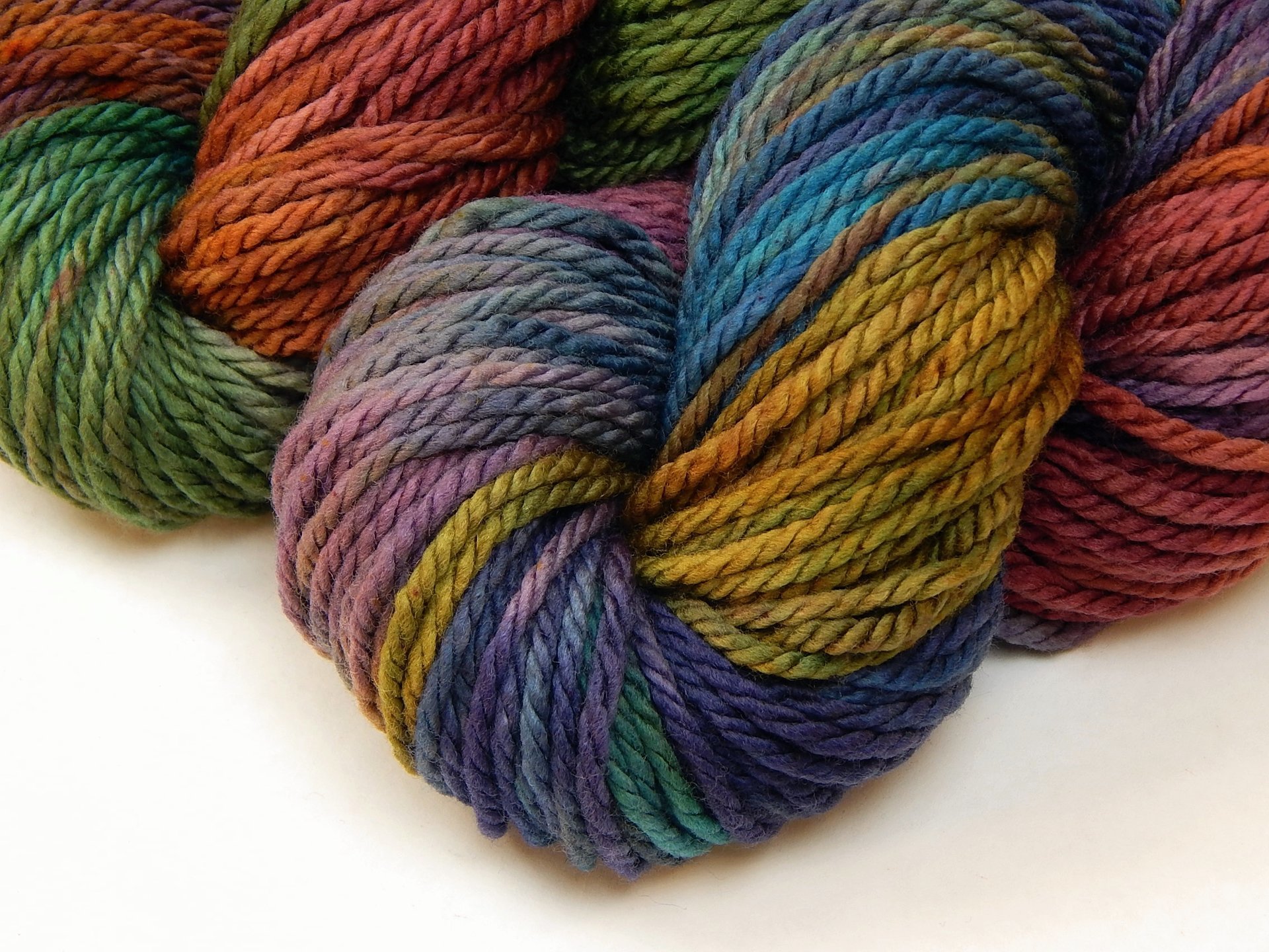 Hand Dyed Yarn, Bulky Weight Superwash Merino Wool - Potluck Rainbow - Indie Dyer Vibrant Colorful Thick Chunky Knitting Yarn, Ready to Ship