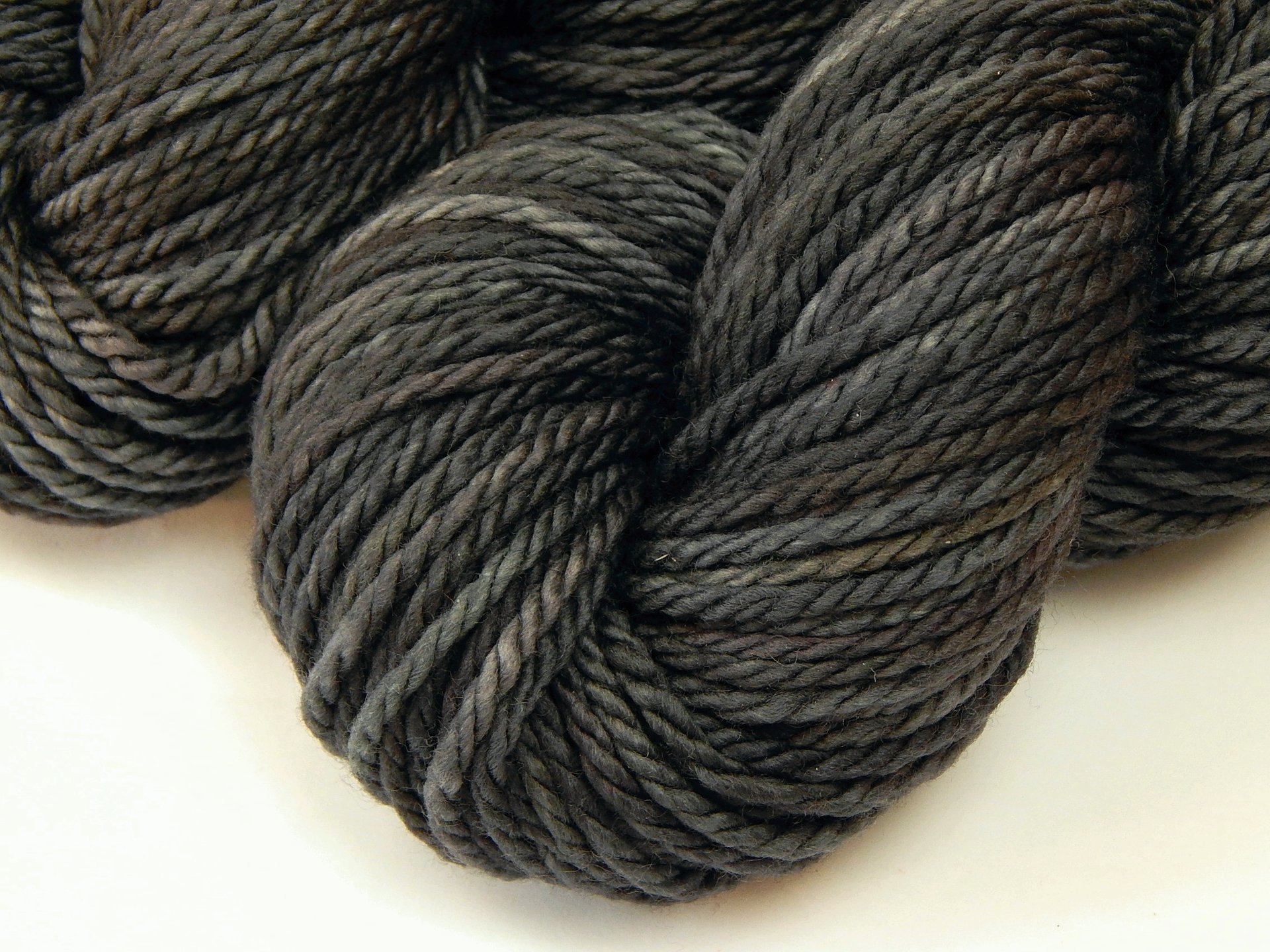 Hand Dyed Yarn, Bulky Weight Superwash Merino Wool - Slate Grey Tonal - Thick Chunky Dark Grey Knitting Yarn, Charcoal Gray Bulky Yarn
