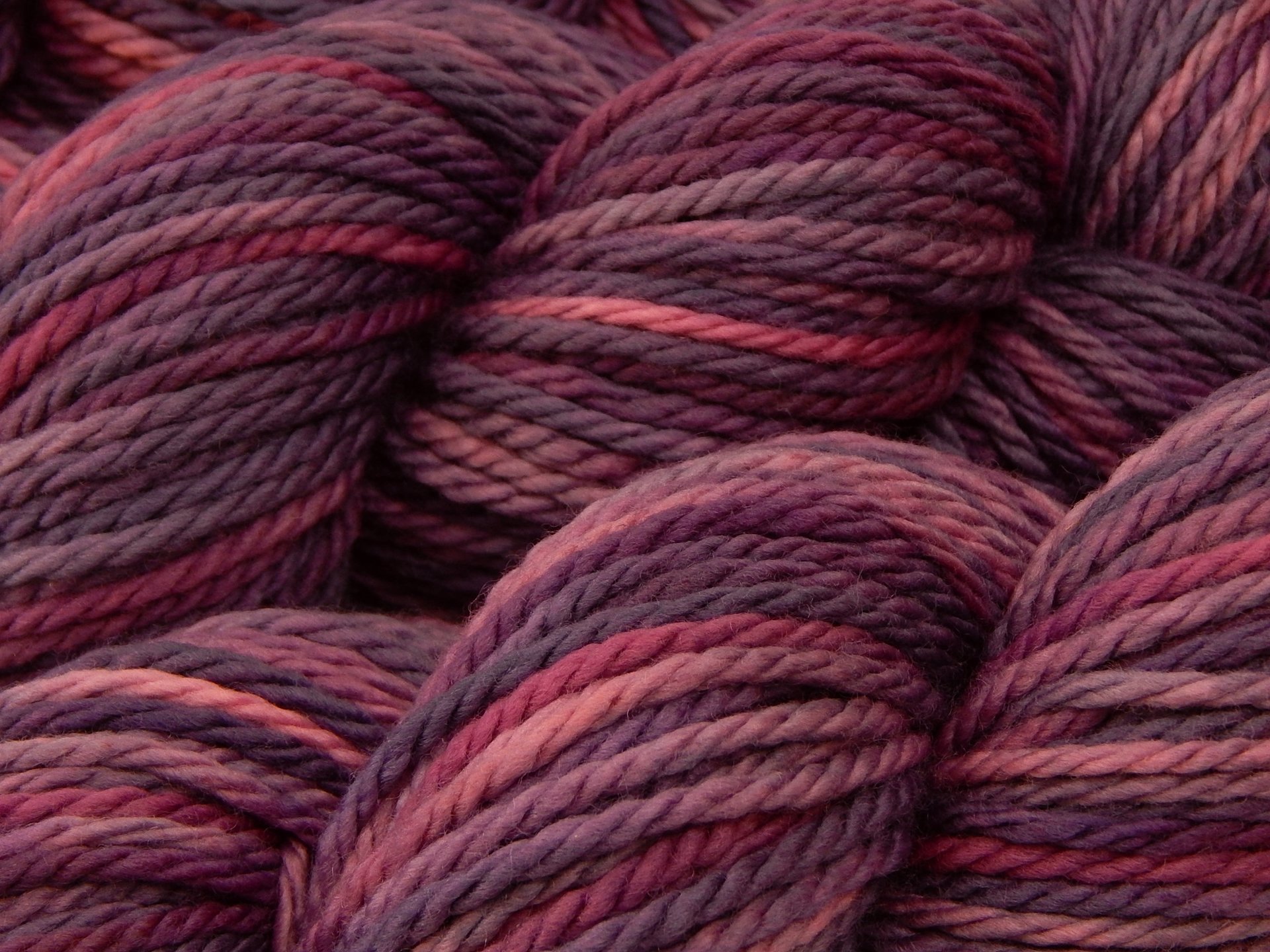Bulky Hand Dyed Yarn, 100% Superwash Merino Wool - Wisteria Multi - Lavender Lilac Purple Variegated Chunky Knitting Yarn