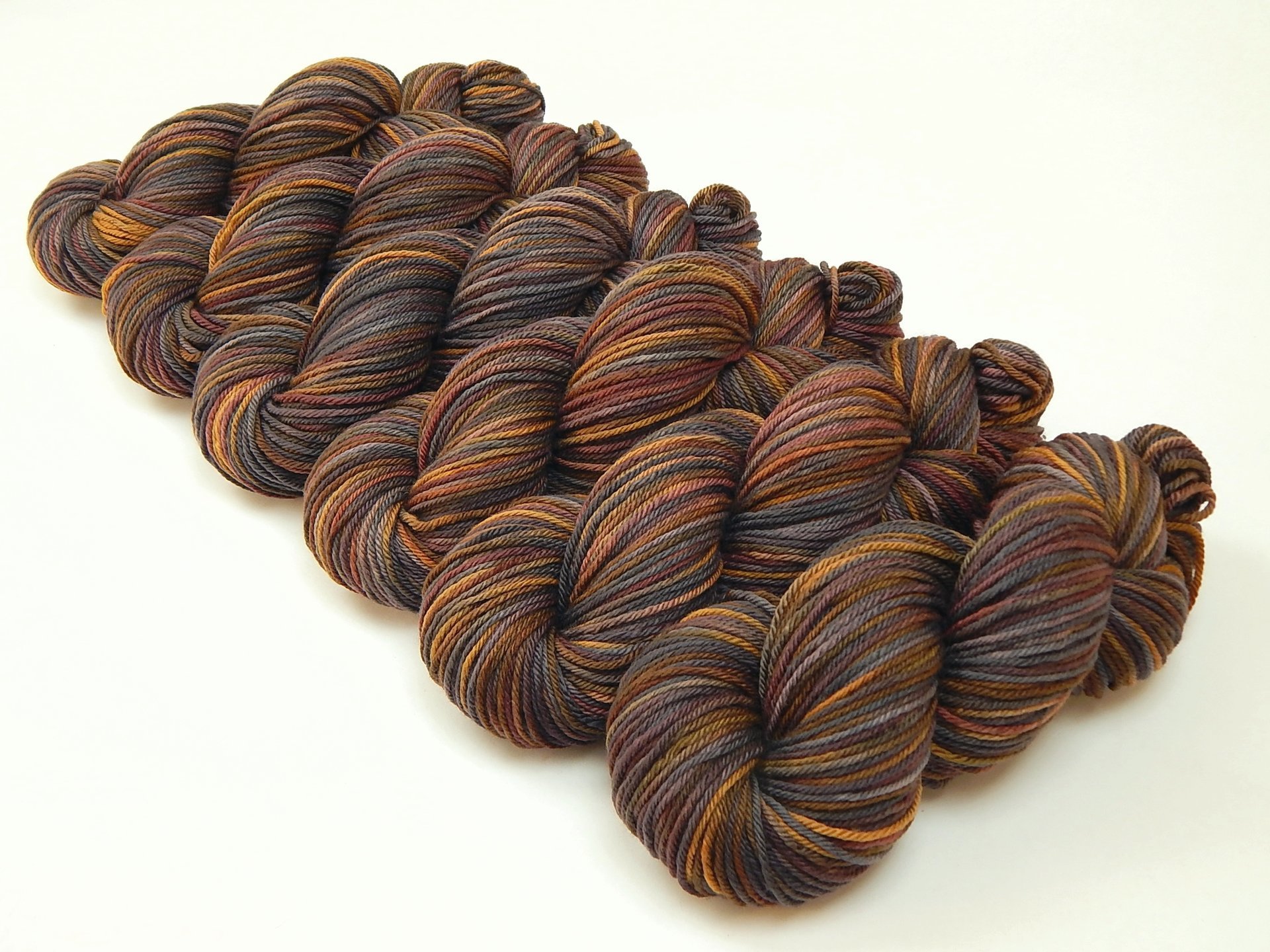 Hand Dyed Worsted Weight Yarn, Superwash Merino Wool - Agate - Earthtones Hand Dyed Yarn, Indie Dyer Knitting Yarn Skein, Grey Brown Gold