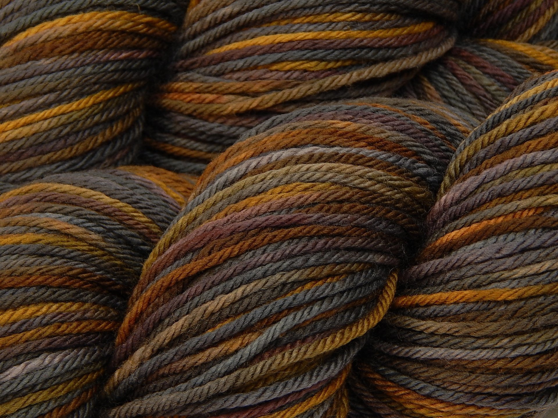 Hand Dyed Worsted Weight Yarn, Superwash Merino Wool - Agate - Earthtones Hand Dyed Yarn, Indie Dyer Knitting Yarn Skein, Grey Brown Gold
