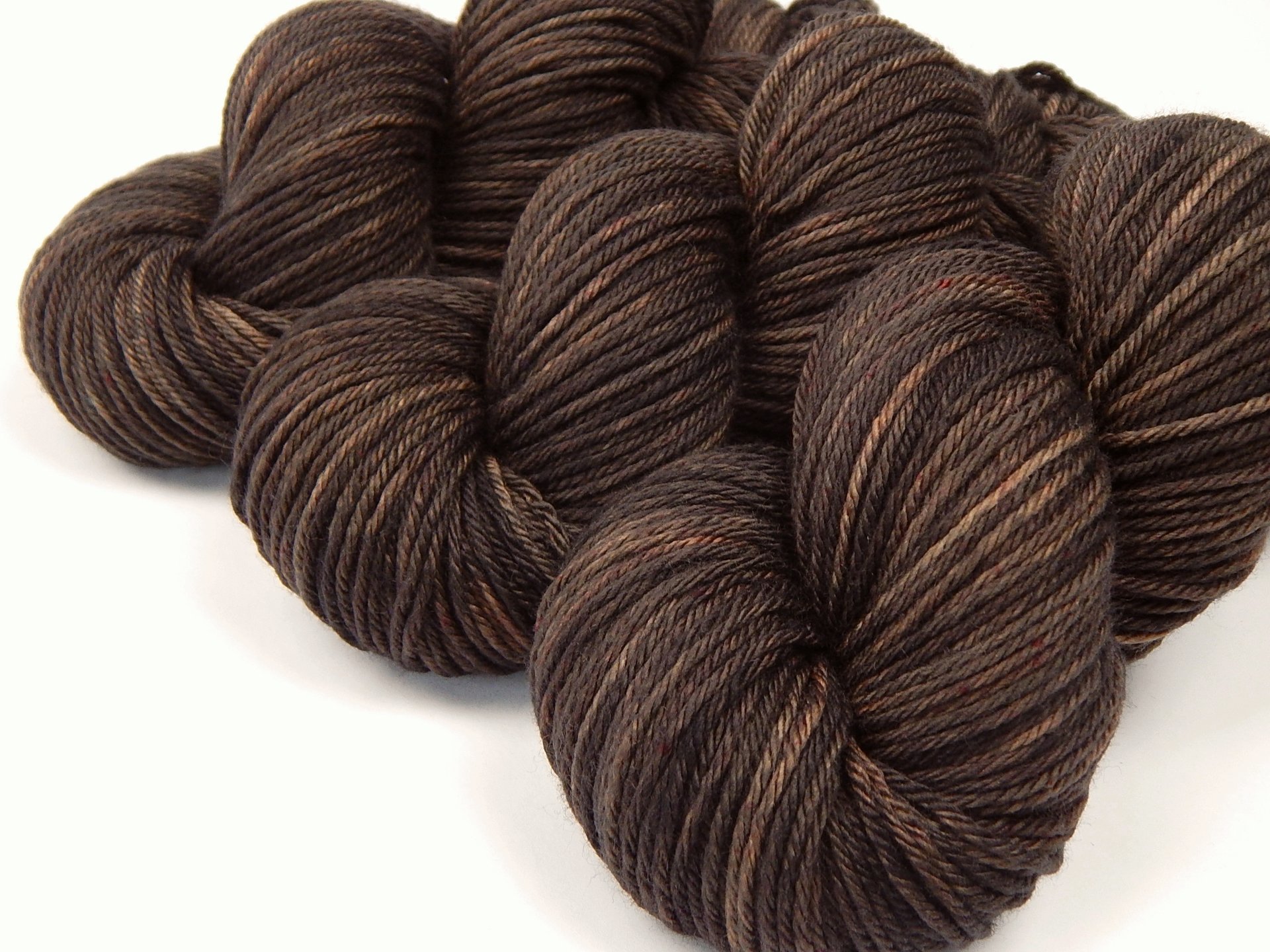 Hand Dyed Yarn, Worsted Weight Superwash Merino Wool - Bark Tonal - Dark Brown Chocolate Indie Dyer Knitting Yarn, Crochet Craft DIY Supply