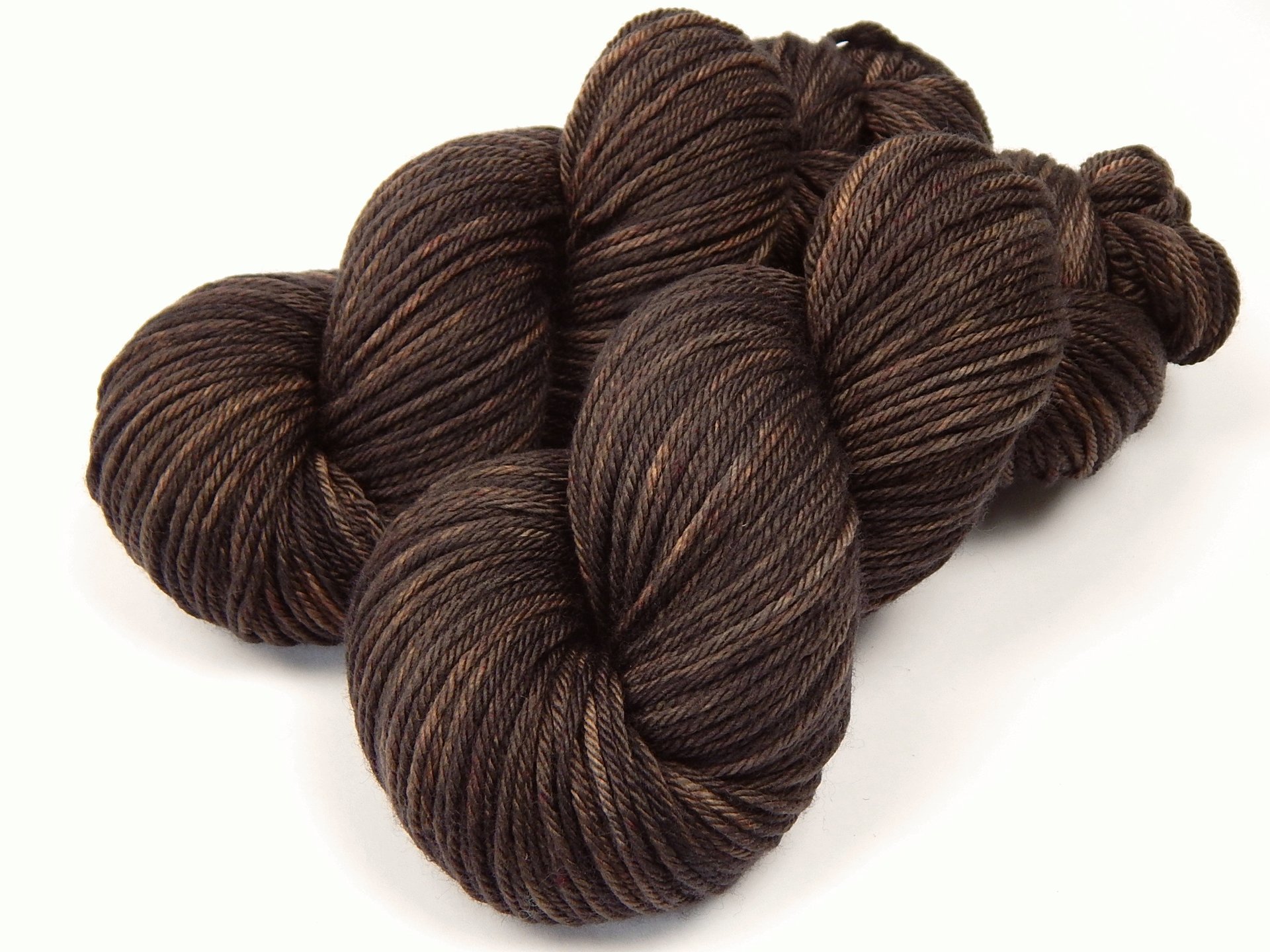 Hand Dyed Yarn, Worsted Weight Superwash Merino Wool - Bark Tonal - Dark Brown Chocolate Indie Dyer Knitting Yarn, Crochet Craft DIY Supply