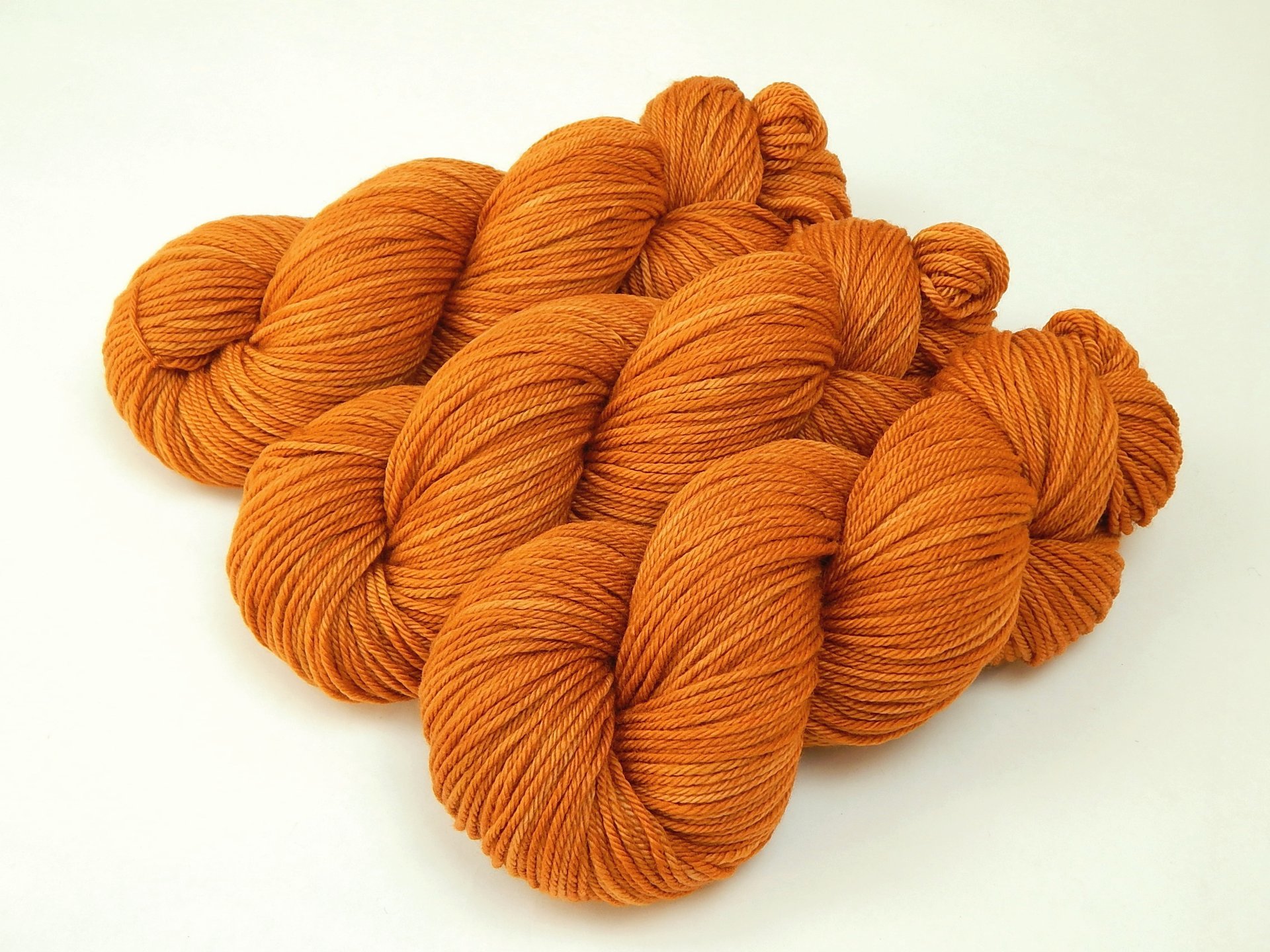 Worsted Weight Hand Dyed Yarn, Superwash 100% Merino Wool - Copper - Indie Dyed Semi Solid Orange Knitting Yarn, Fall Autumn Craft Supply