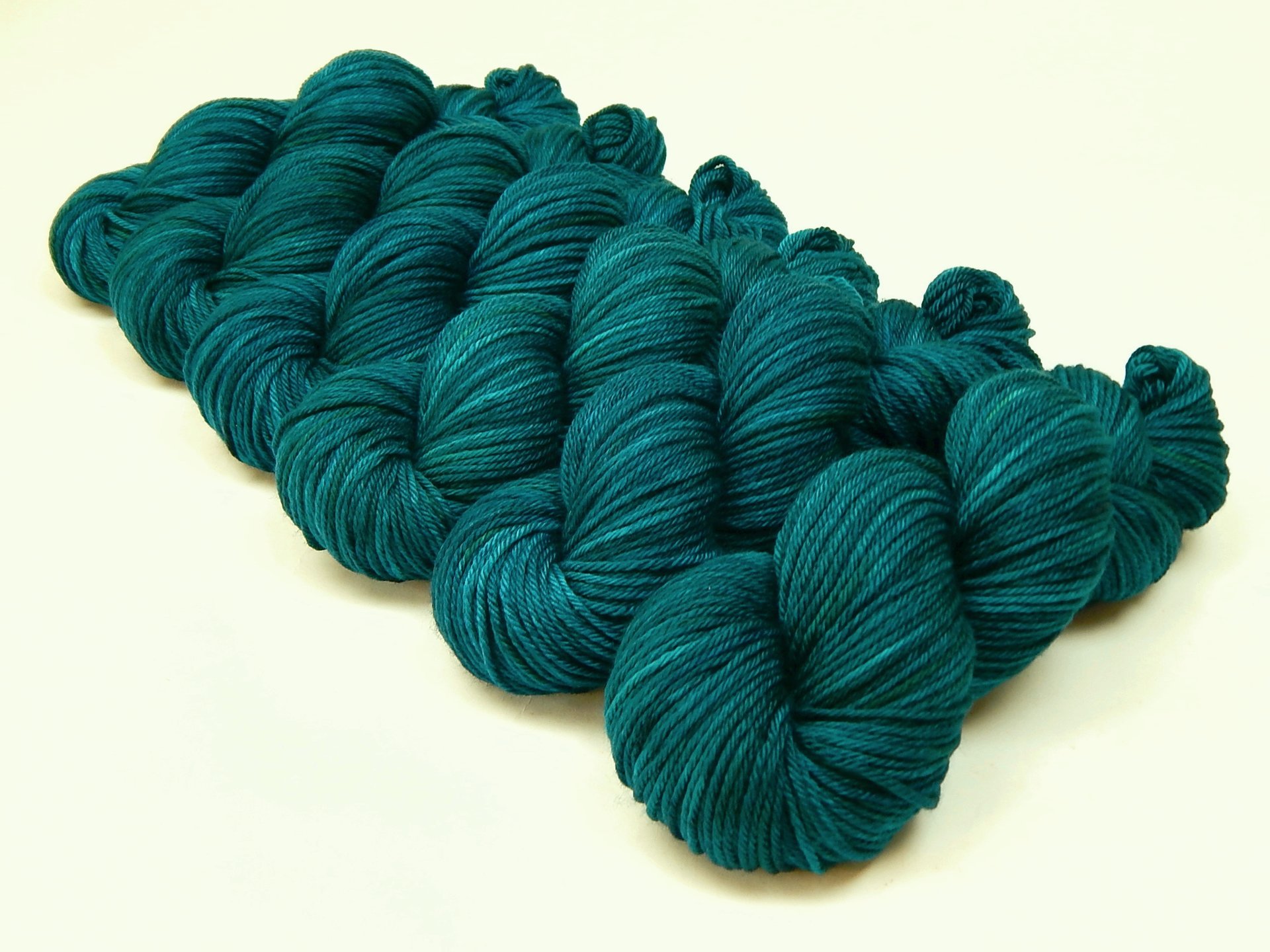 Hand Dyed Yarn, Worsted Weight Superwash Merino Wool - Deep Sea Tonal - Indie Dyer Blue Green Knitting Yarn, Deep Teal Crochet Yarn Skein