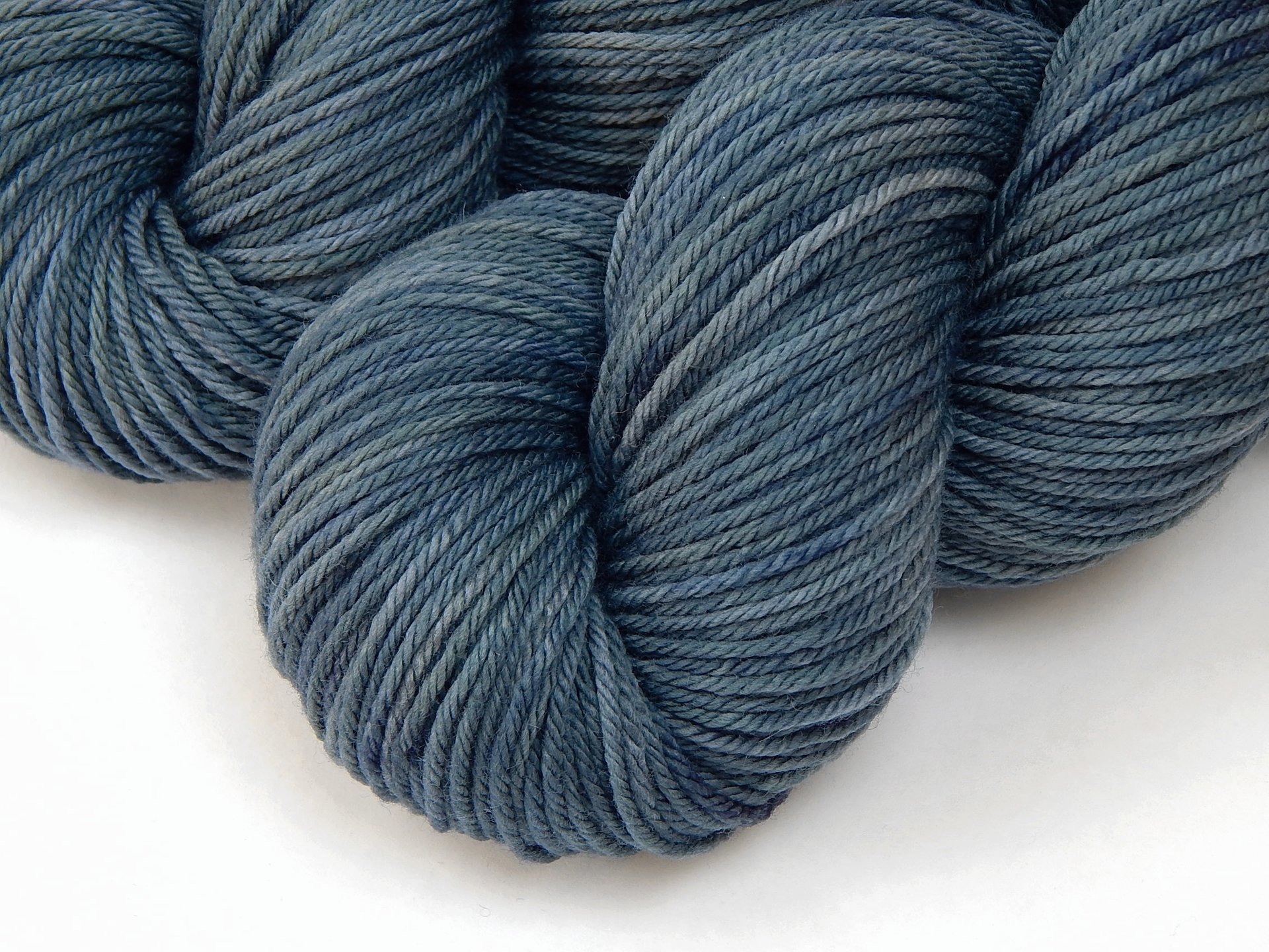 Hand Dyed Yarn, Worsted Weight 100% Superwash Merino Wool - Denim - Indie Dyer Knitting Yarn, Tonal Slate Blue Yarn Skein, Handdyed Yarn