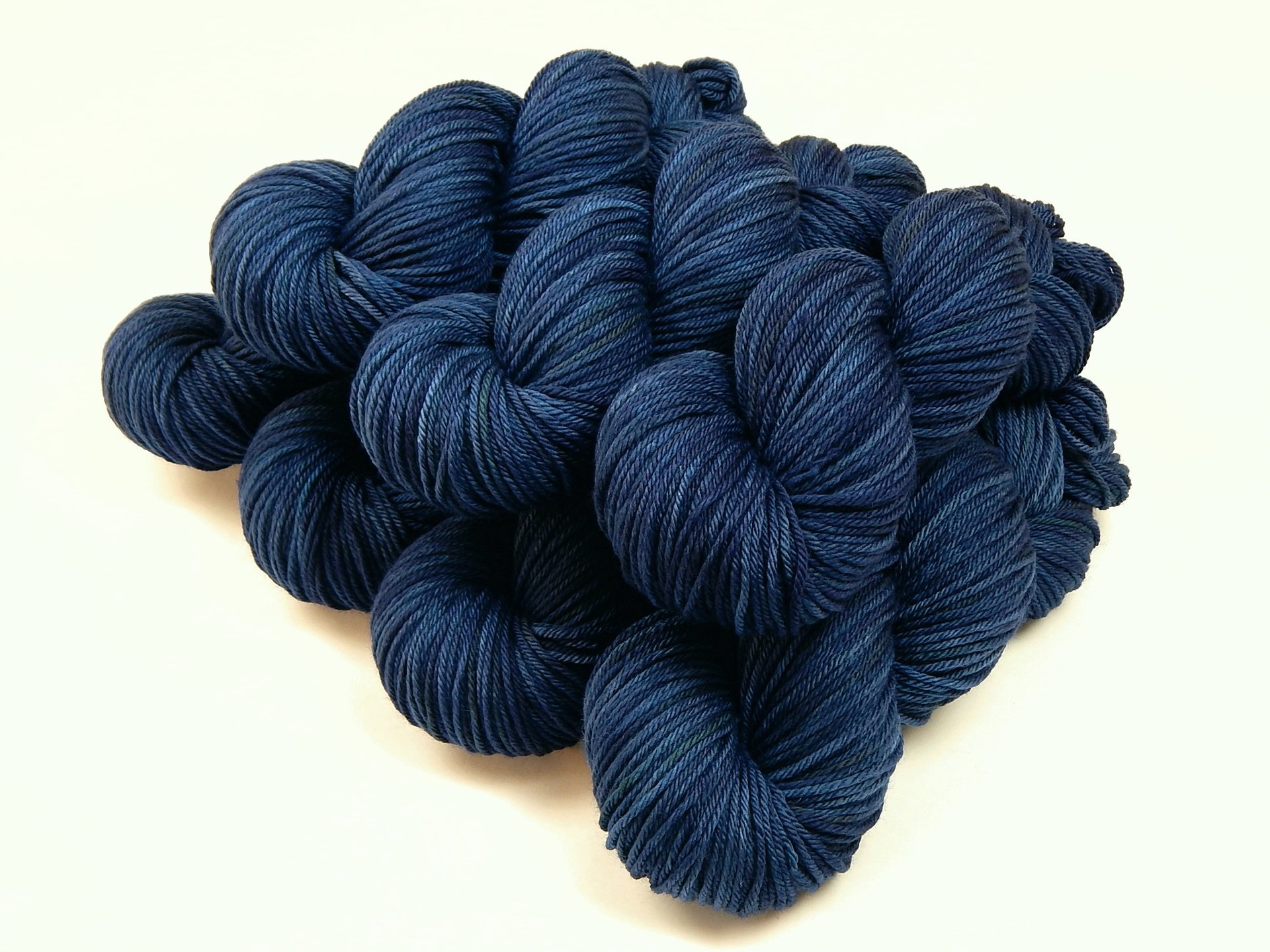 Hand Dyed Yarn, Worsted Weight Superwash Merino Wool - Ink Tonal - Dark Blue Indie Dyed Yarn, Navy Semi Solid Knitting Yarn