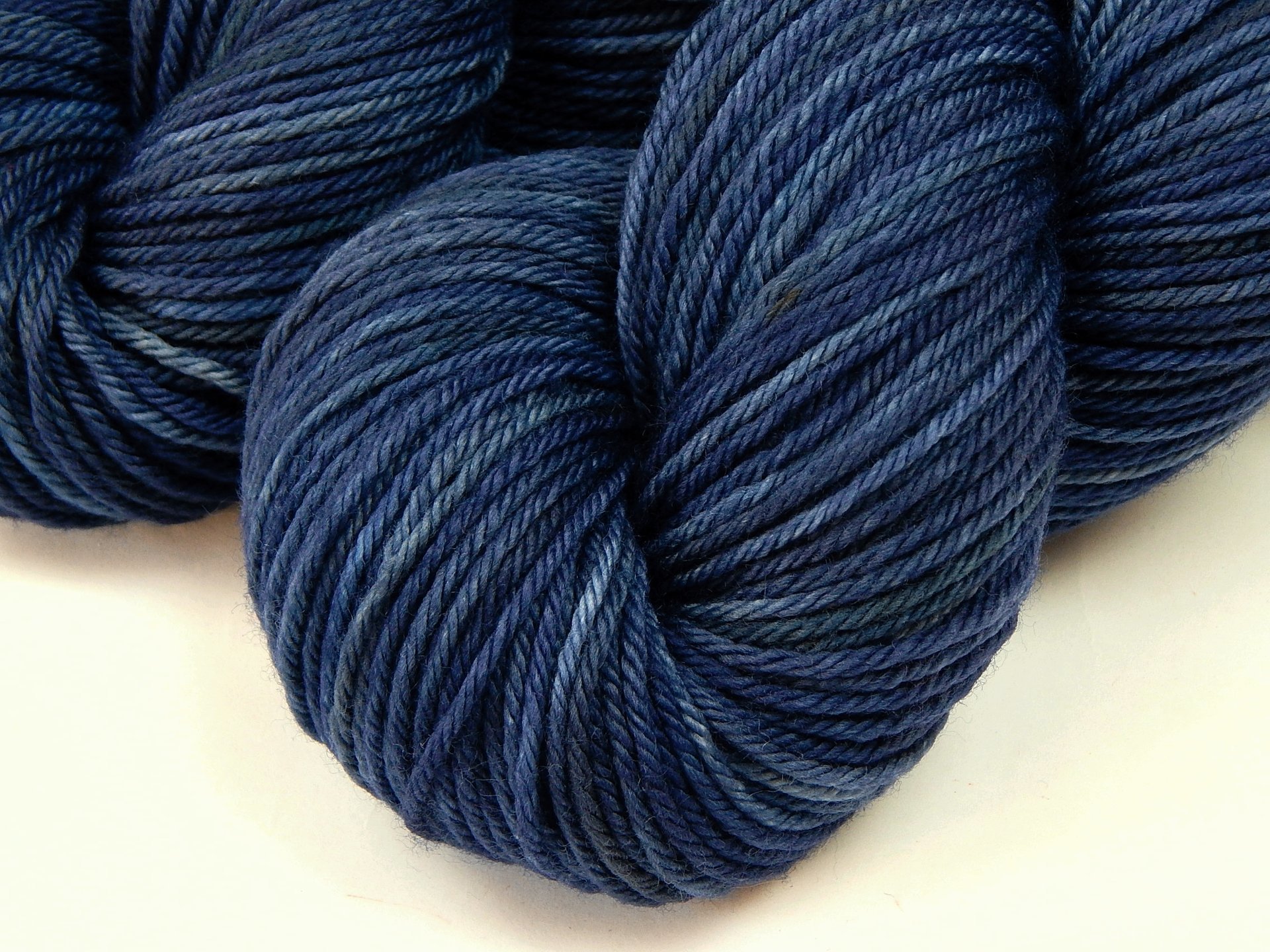 Hand Dyed Yarn, Worsted Weight Superwash Merino Wool - Ink Tonal - Dark Blue Indie Dyed Yarn, Navy Semi Solid Knitting Yarn