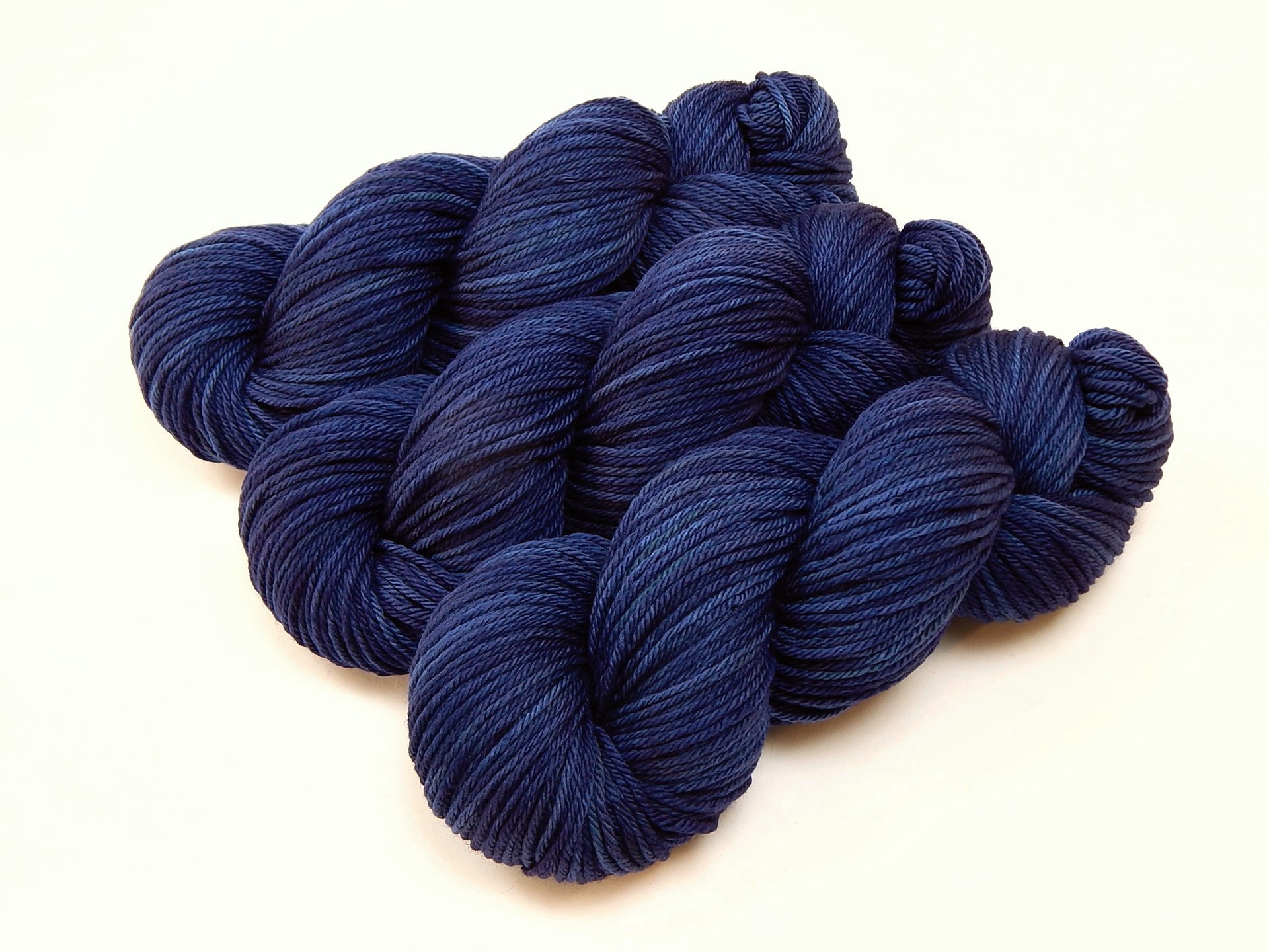 Hand Dyed Yarn, Worsted Weight Superwash Merino Wool - Ink Tonal - Dark Blue Indie Dyed Yarn, Navy Semi Solid Knitting Yarn