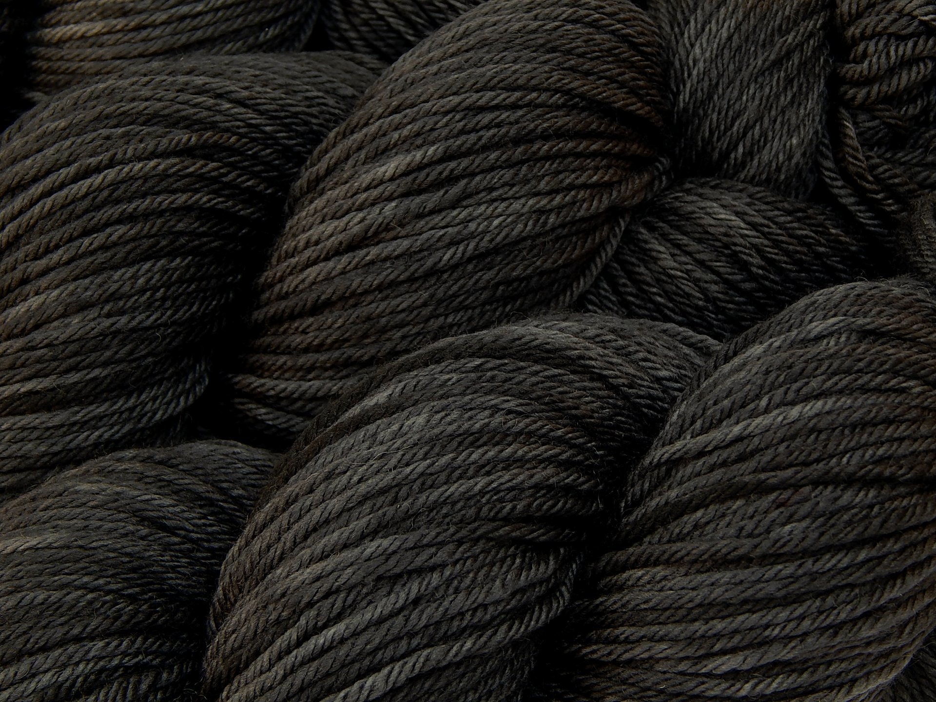 Hand Dyed Yarn, Worsted Weight 100% Superwash Merino Wool - Near Black - Dark Charcoal Tonal Indie Dyer Knitting Yarn,  Semi Solid Crochet Yarn