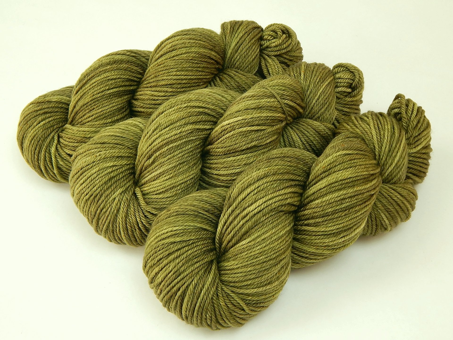Hand Dyed Yarn, Worsted Weight Superwash Merino Wool - Olive Oil Tonal (Variation) - Indie Dyer Knitting Yarn, Soft Washable Sage Green Crochet Yarn